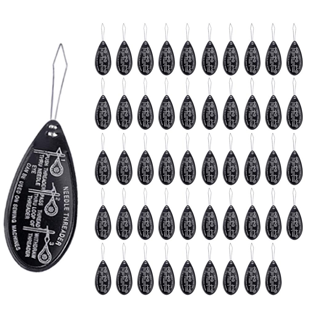 Bow Wire Needle Threader Hand Machine Sewing Stitch Insertion Tool 50PCS