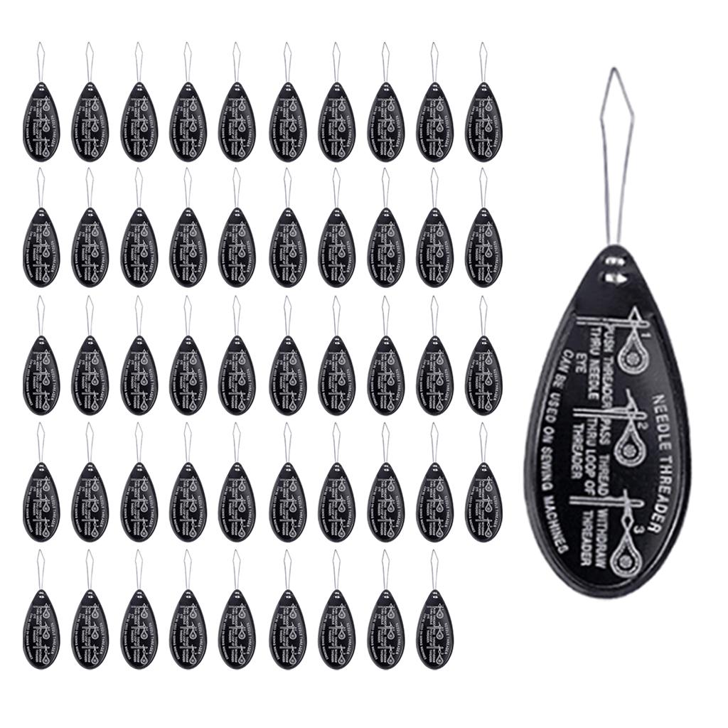 Bow Wire Needle Threader Hand Machine Sewing Stitch Insertion Tool 50PCS