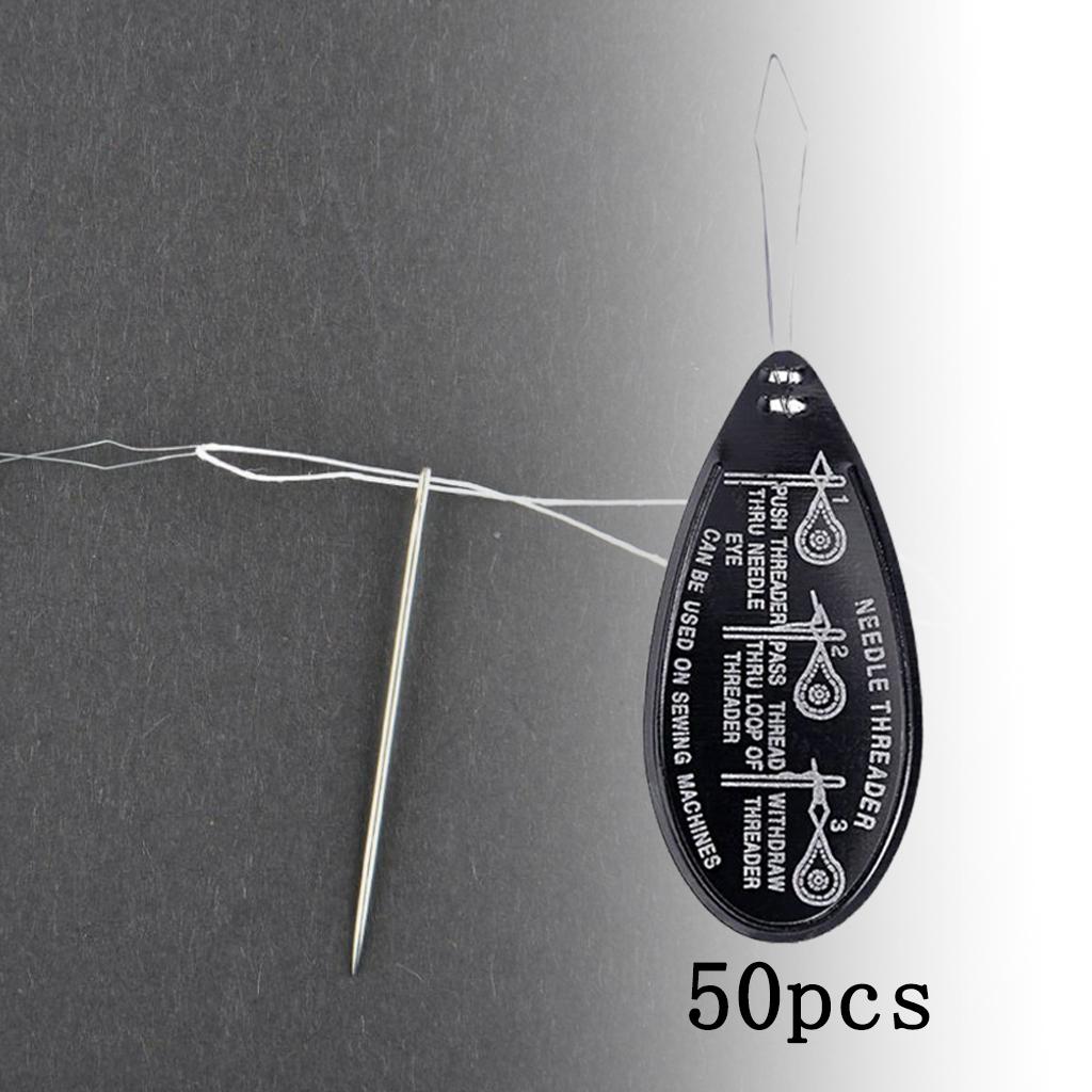 Bow Wire Needle Threader Hand Machine Sewing Stitch Insertion Tool 50PCS