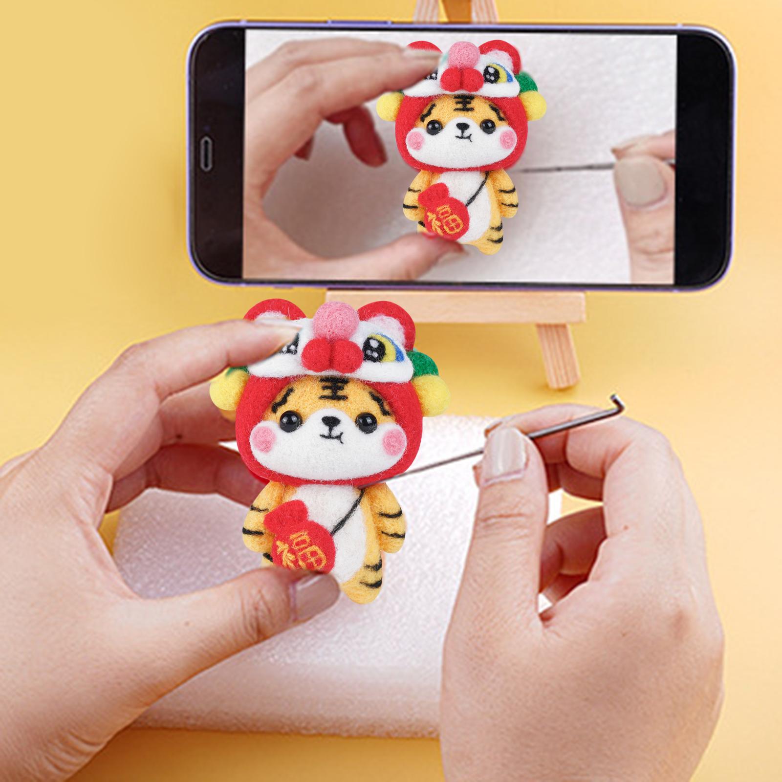 Needle Felting Kit Felt Work Tools Beginner Supplies Foam Pad Wool Roving