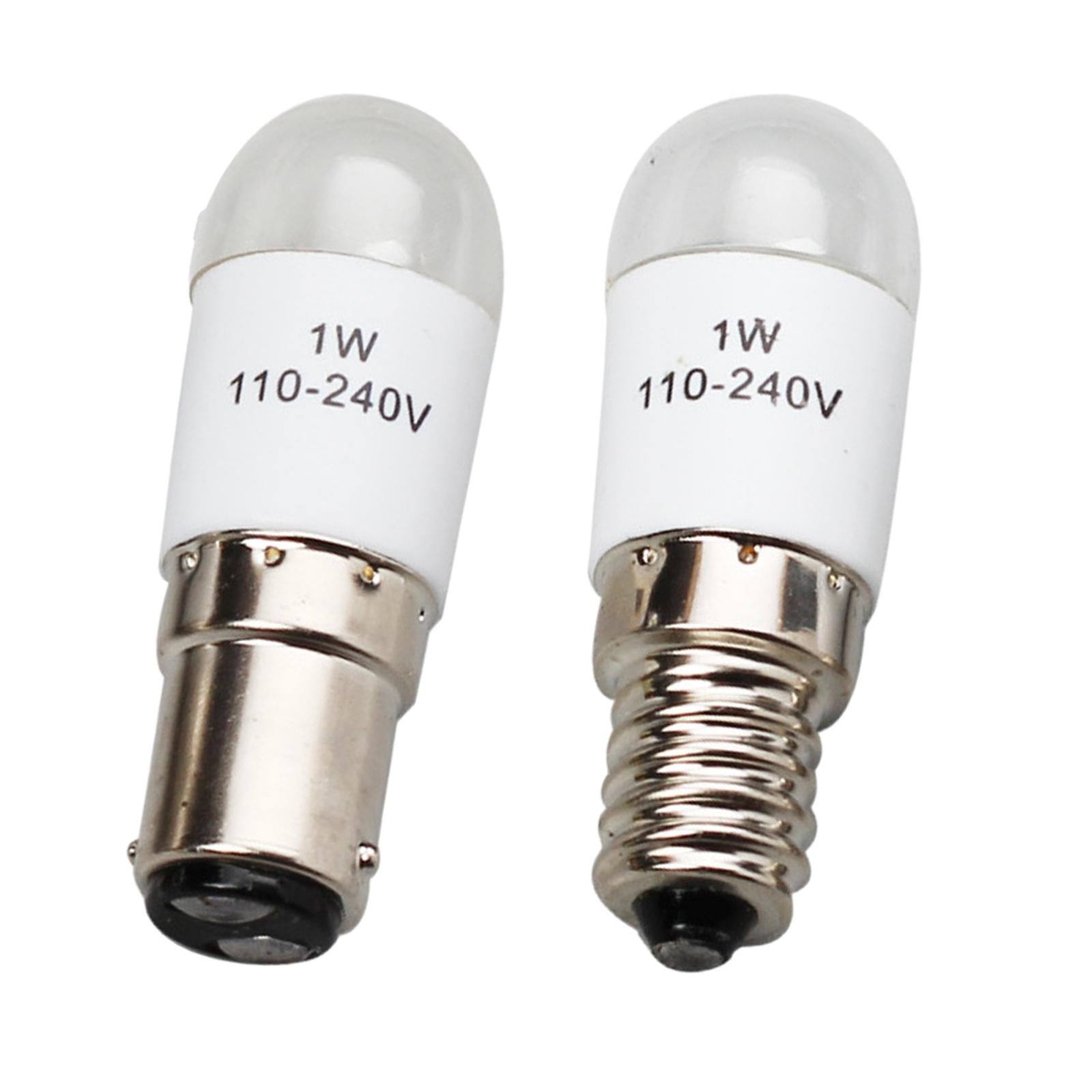 2Pcs Universal Sewing Machine LED Light Bulb E14 BA15D Screw in Type 220V