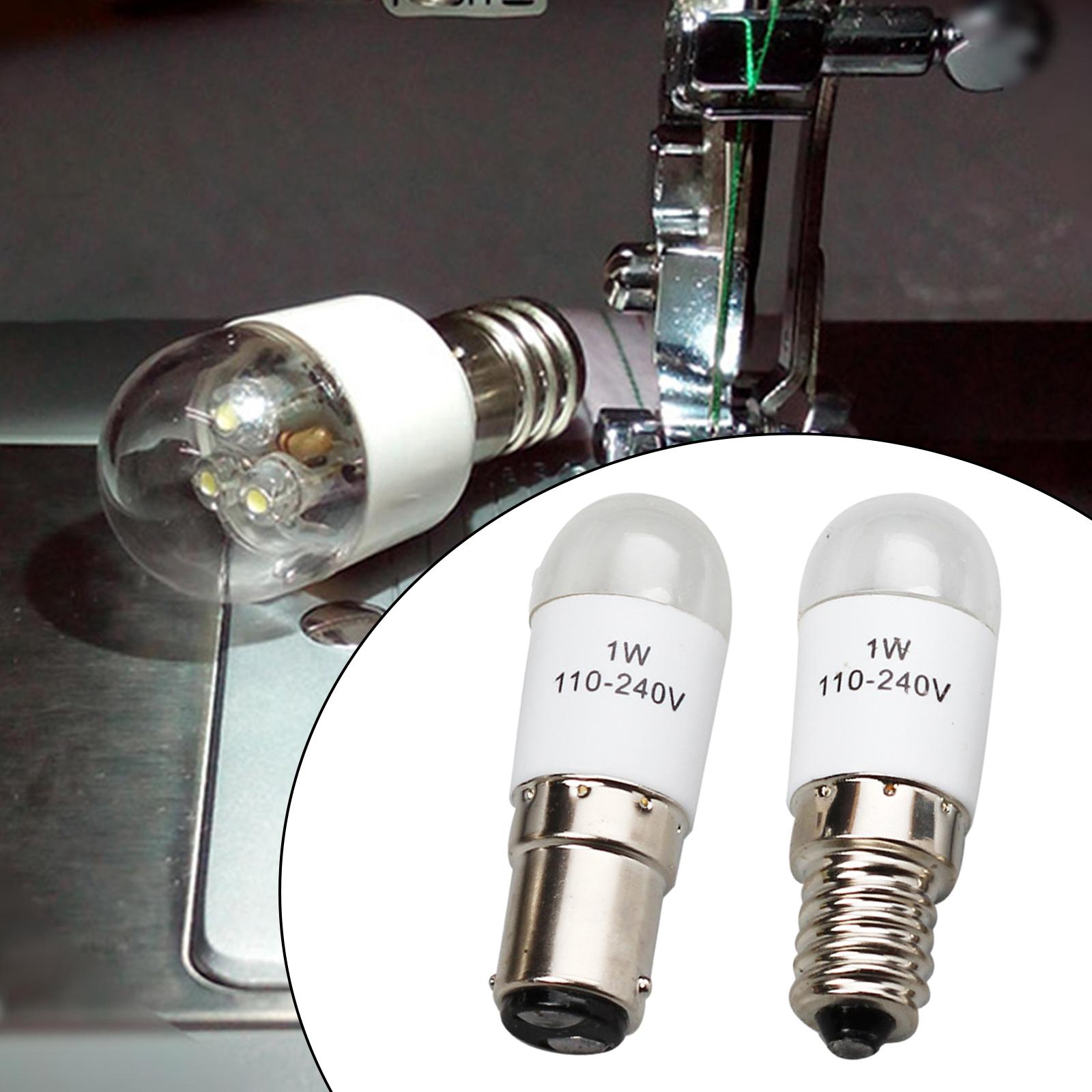 2Pcs Universal Sewing Machine LED Light Bulb E14 BA15D Screw in Type 220V
