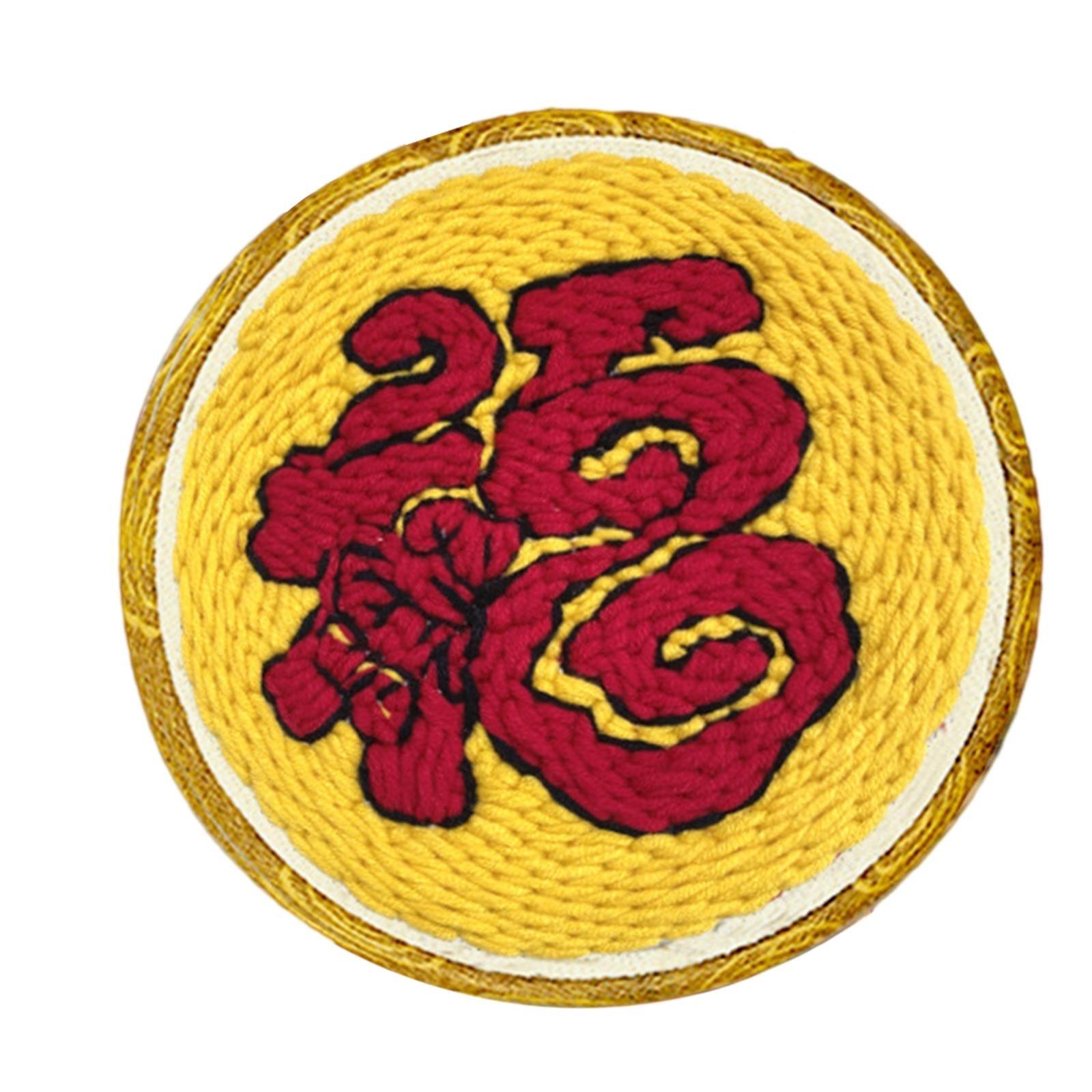 Handmade Punch Needle Embroidery Kit DIY Cross Stitch Kids Adults Tools Gift Yellow Red