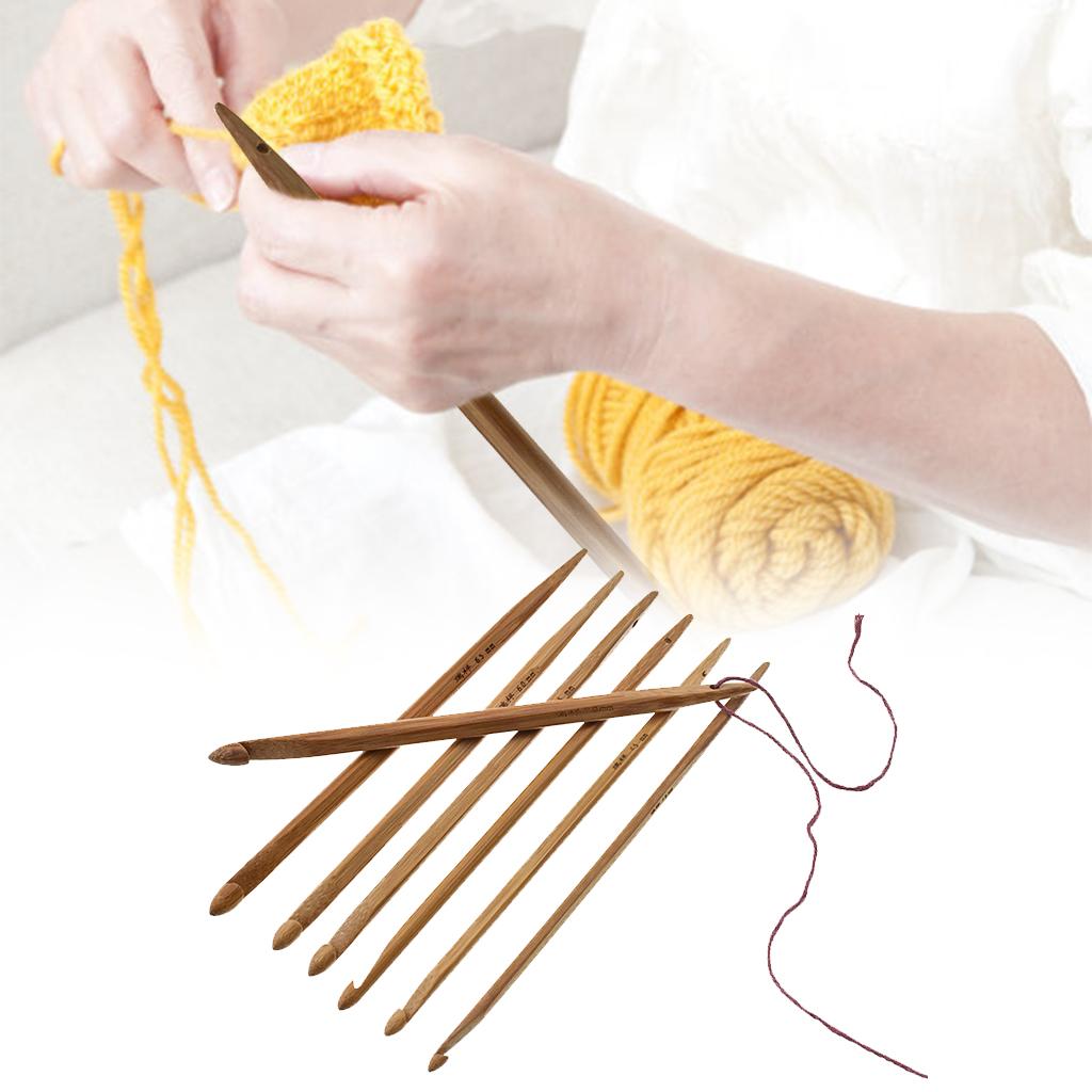 7x Extra Long Crochet Hooks Knit Yarn Needles Accessories for Sewing Weaving