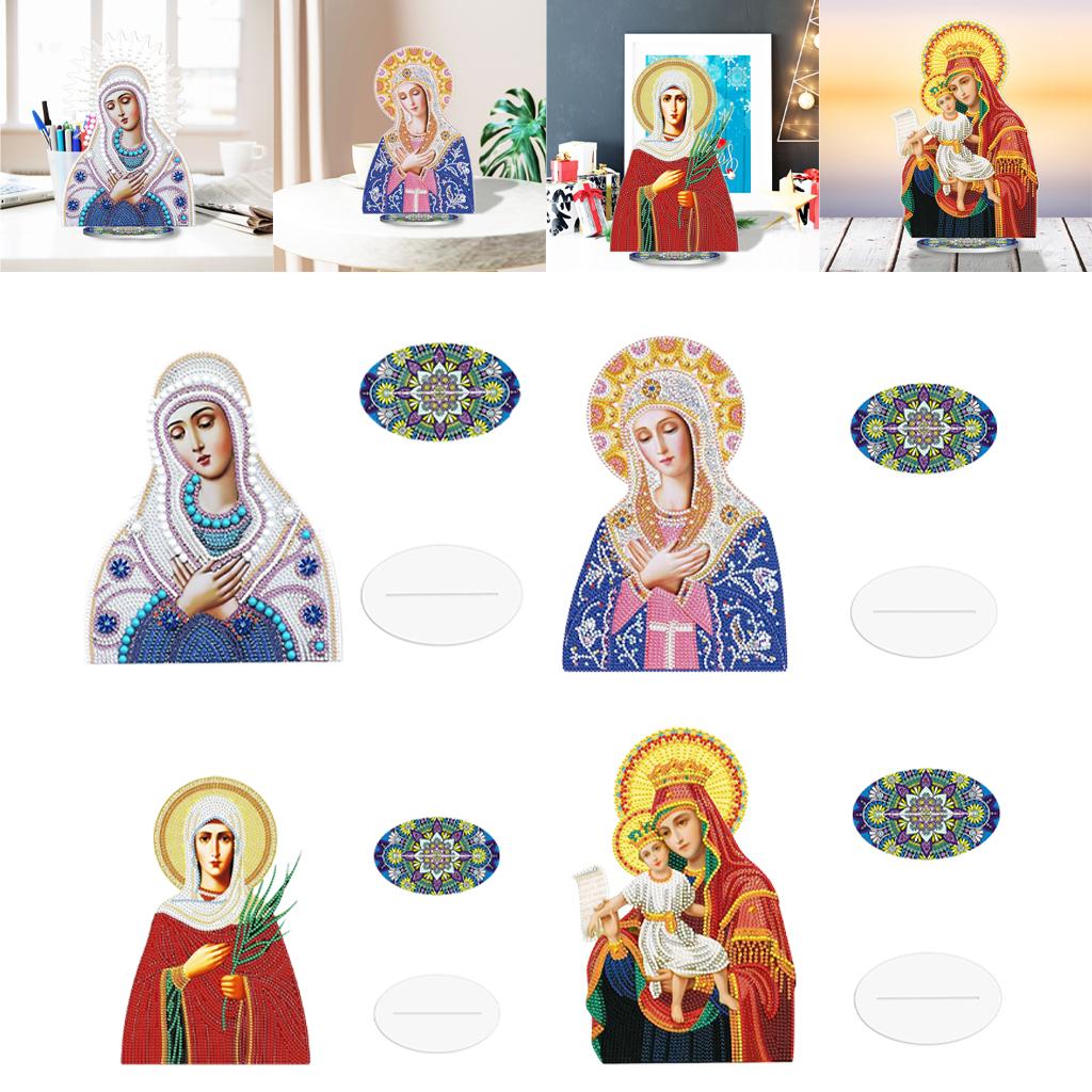Creative Diamond Painting Arts Craft Religions Decor Ornaments White Blue