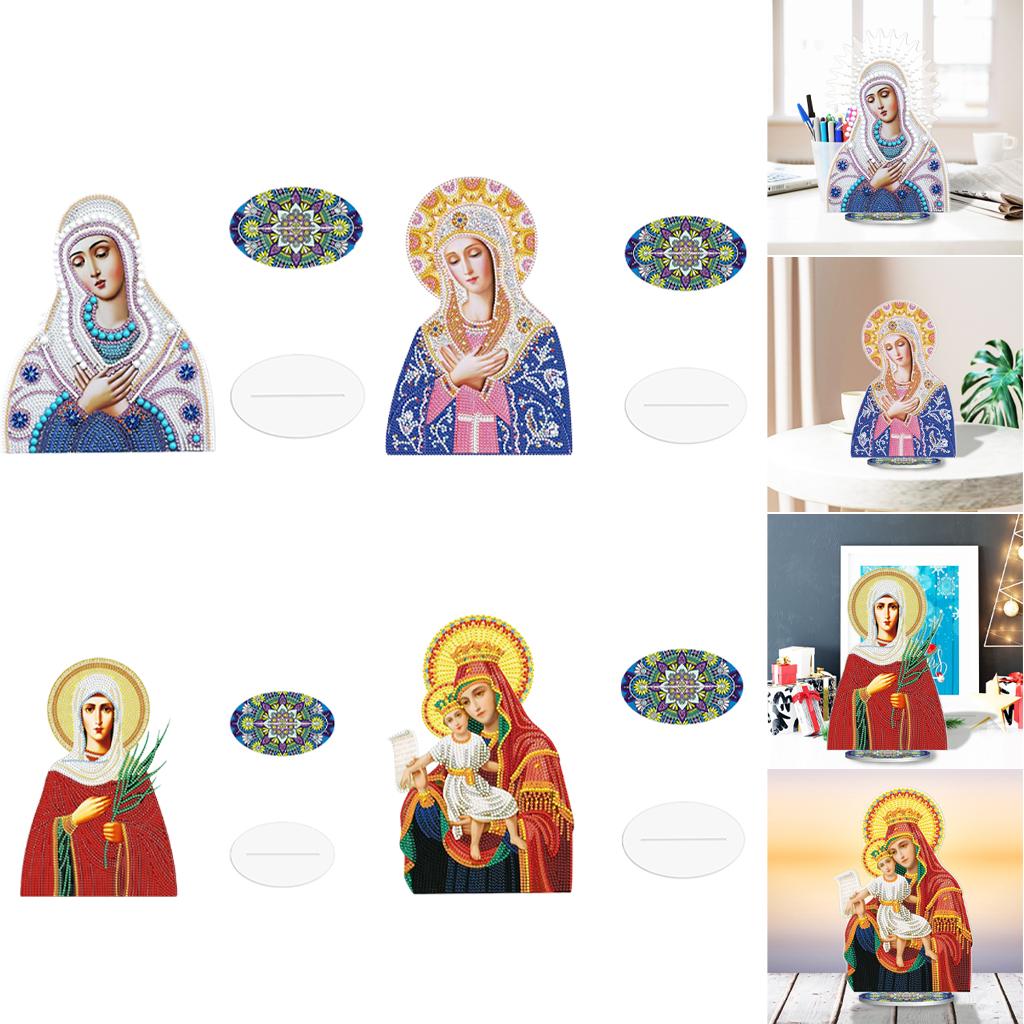 Creative Diamond Painting Arts Craft Religions Decor Ornaments White Blue