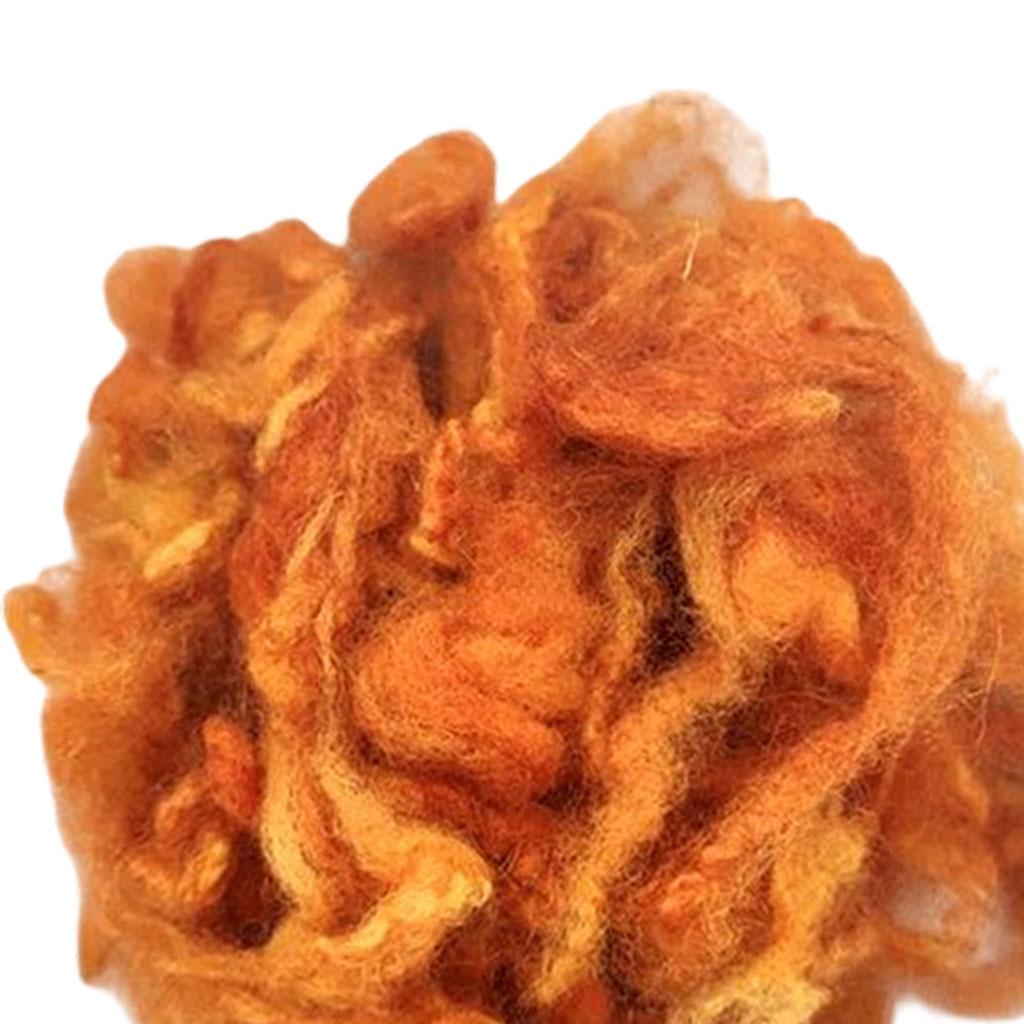 Wool Felt Wool Roving for Adults Needle Felting Doll Hair Making Orange