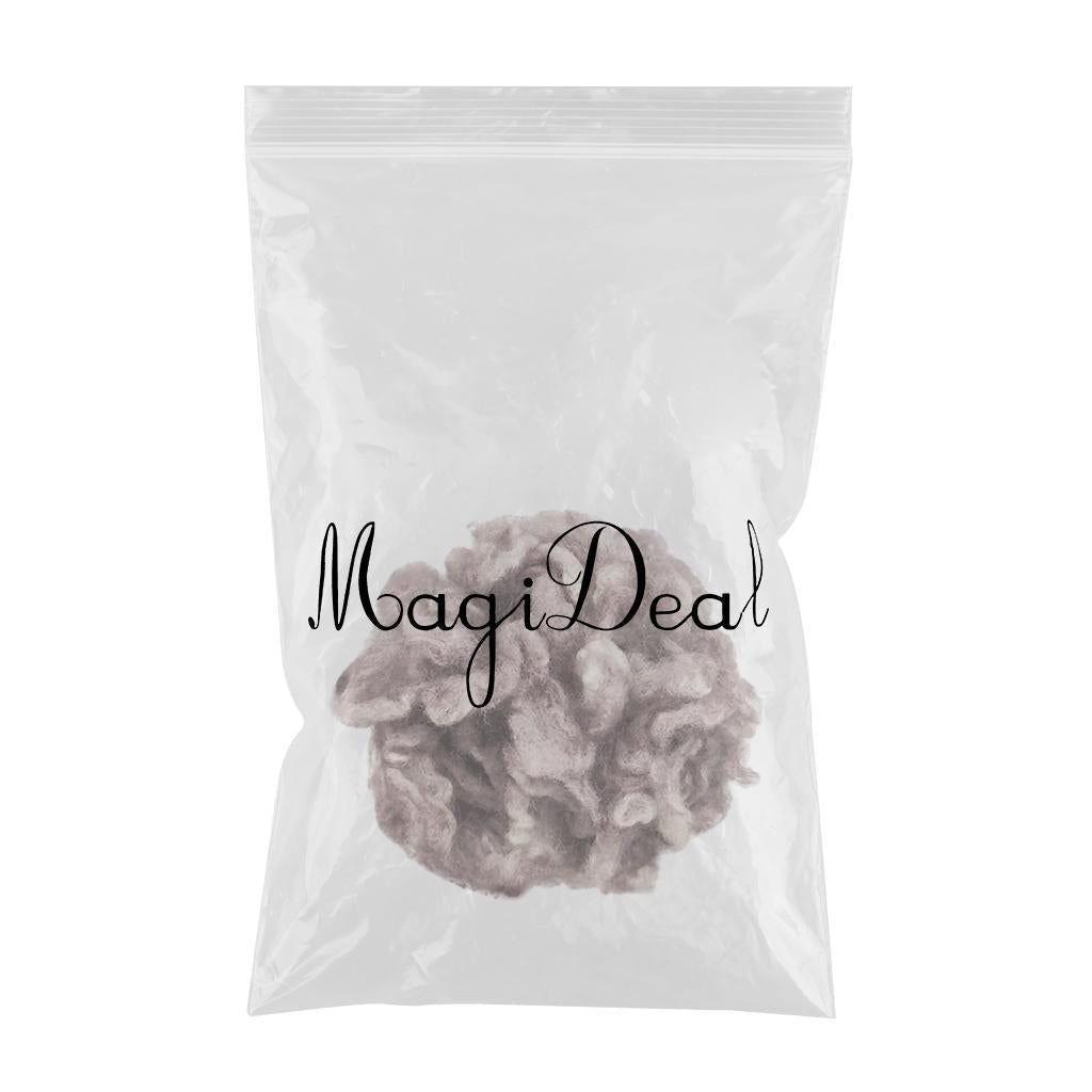 Wool Felt Wool Roving for Adults Needle Felting Doll Hair Making Gray