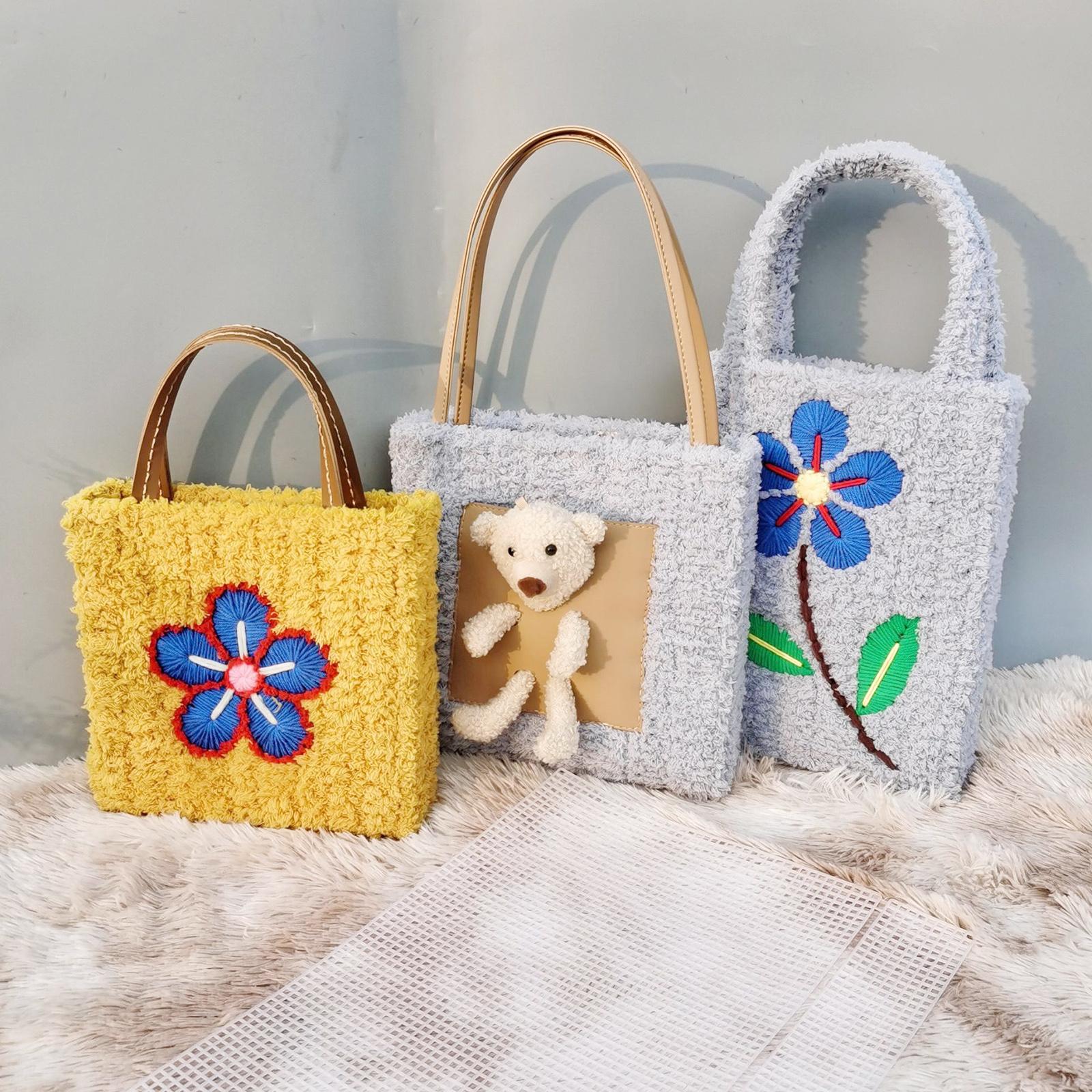 10 Pieces Plastic Mesh Canvas Bag Sheets DIY Bag Making 21x18x7cm