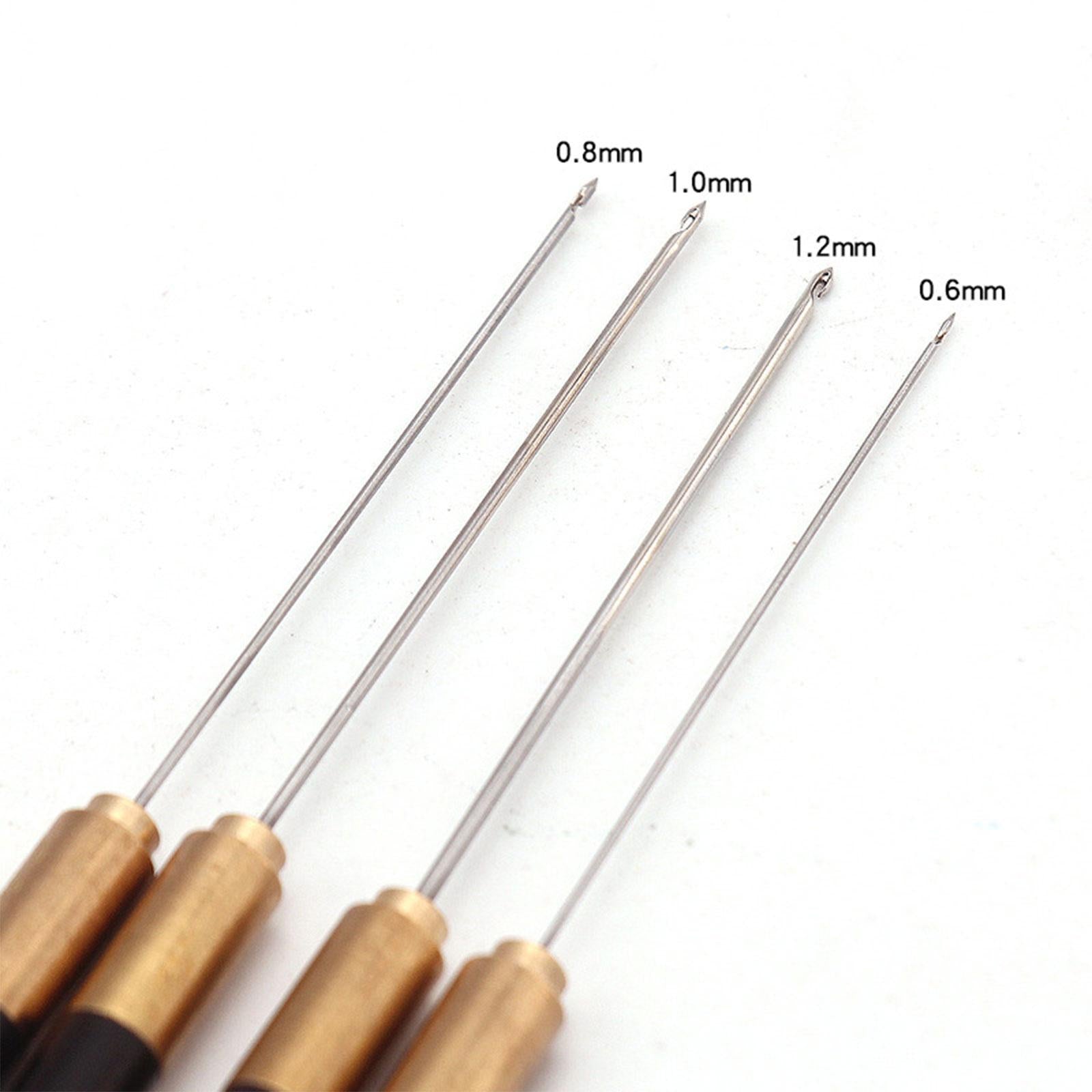 French Embroidery Needles Crochet Tool Kit Sequin Beads Wood Handle 1.2mm