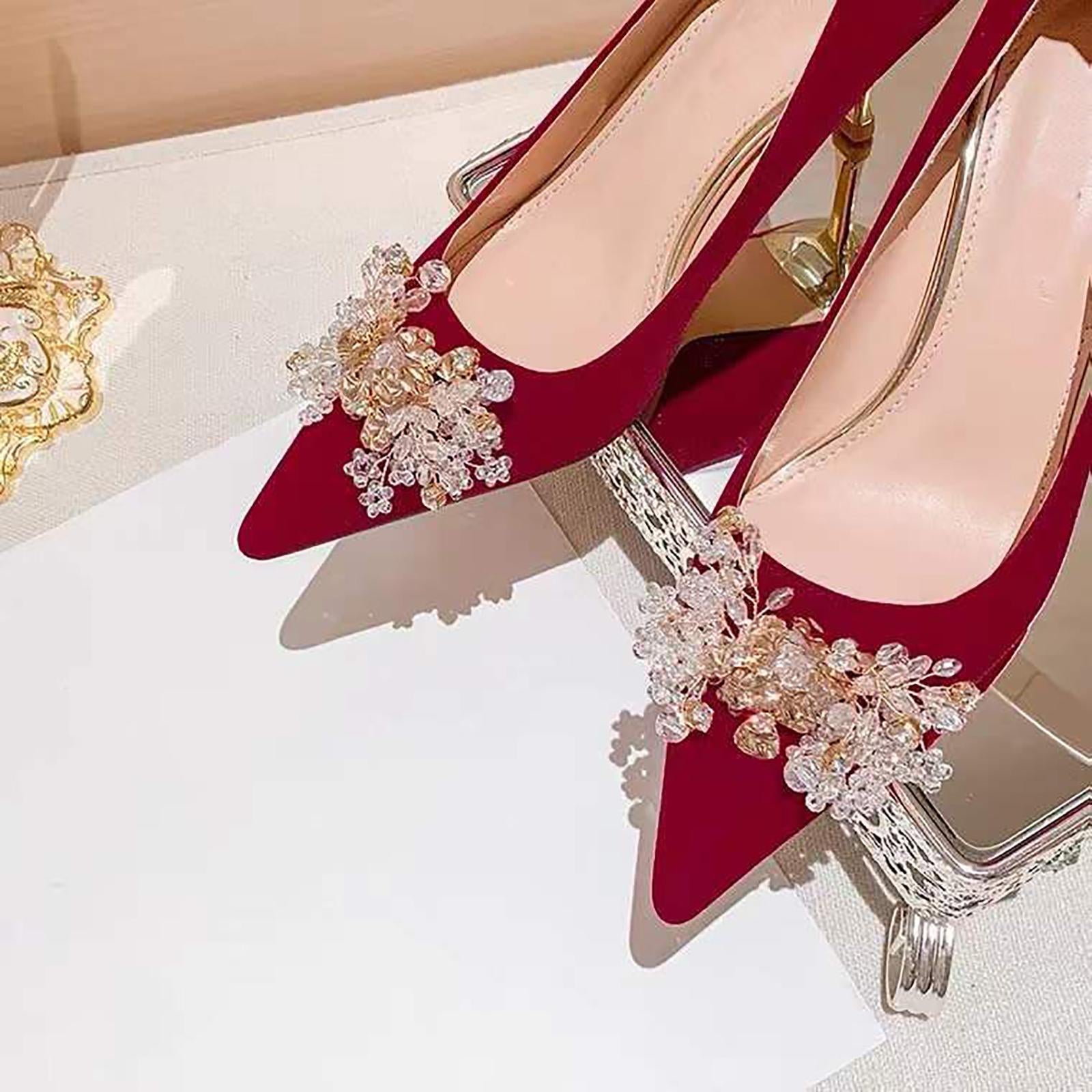 Exquisite Shoe Charm Rhinestone Shoe Flower for Women Lady Bridal High Heels