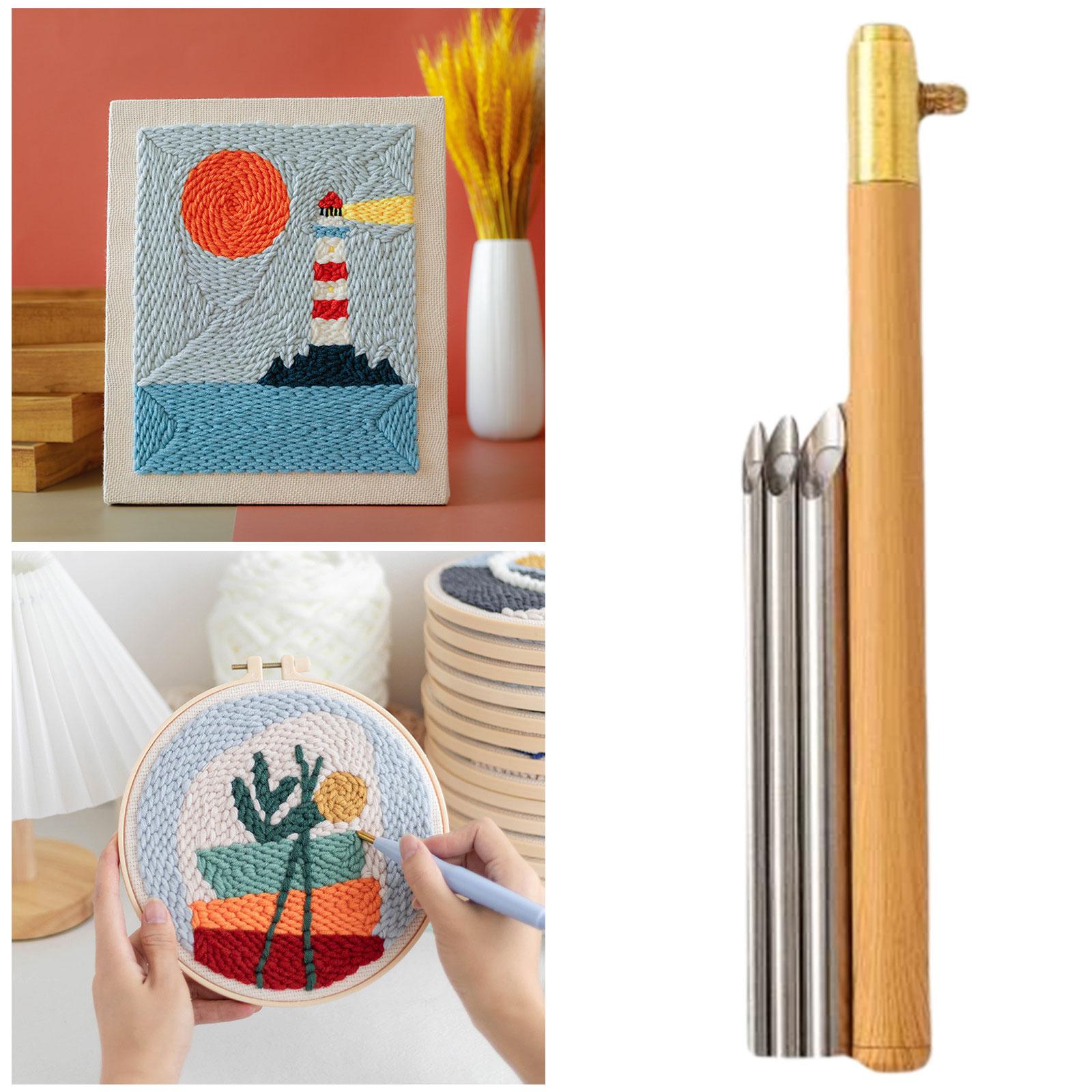Embroidery Punch Pens Stitchwork Needle Knitting Tools for Embellishment Rug