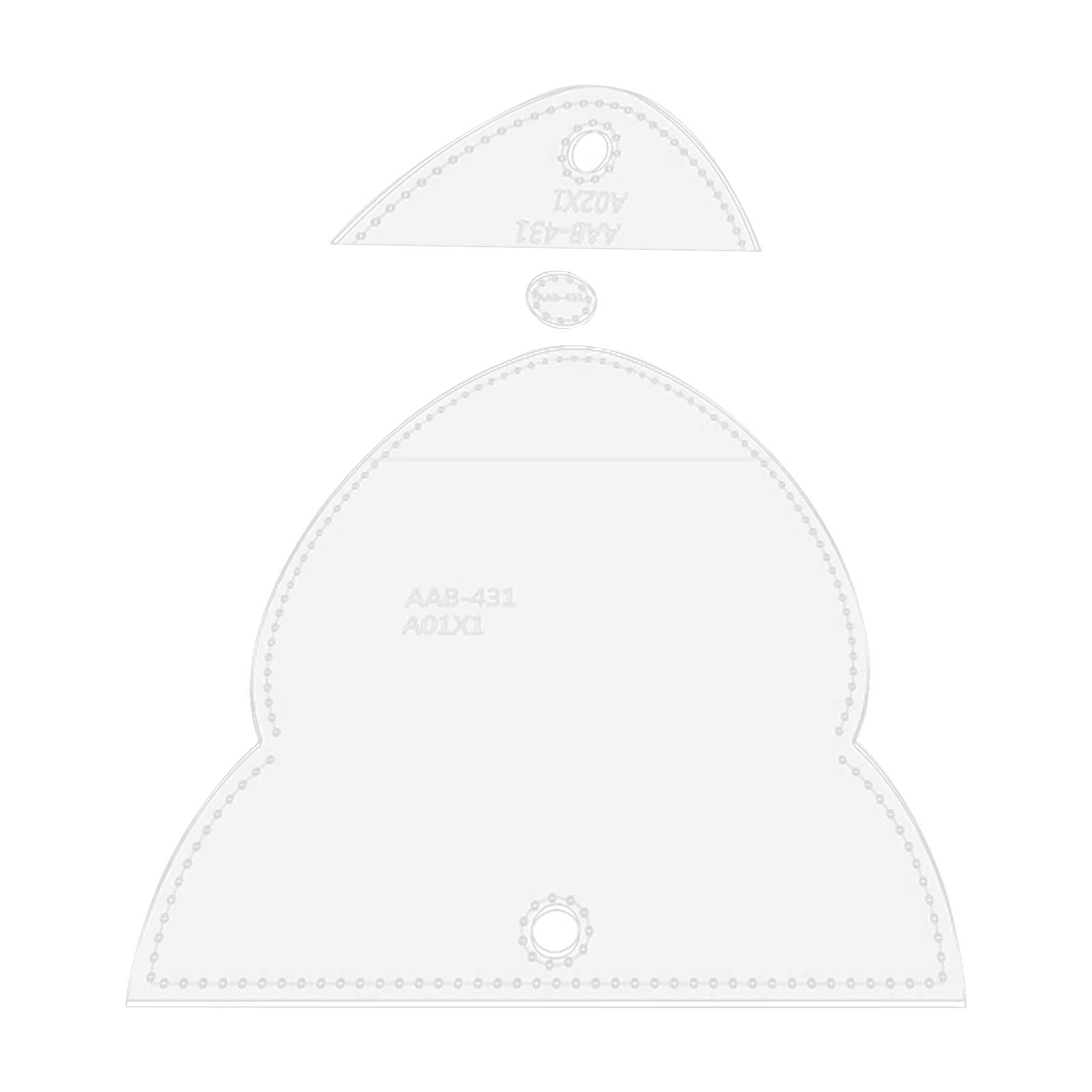 3 Pieces Acrylic Patchwork Quilting Ruler Stencil Mouse Storage Bag Template