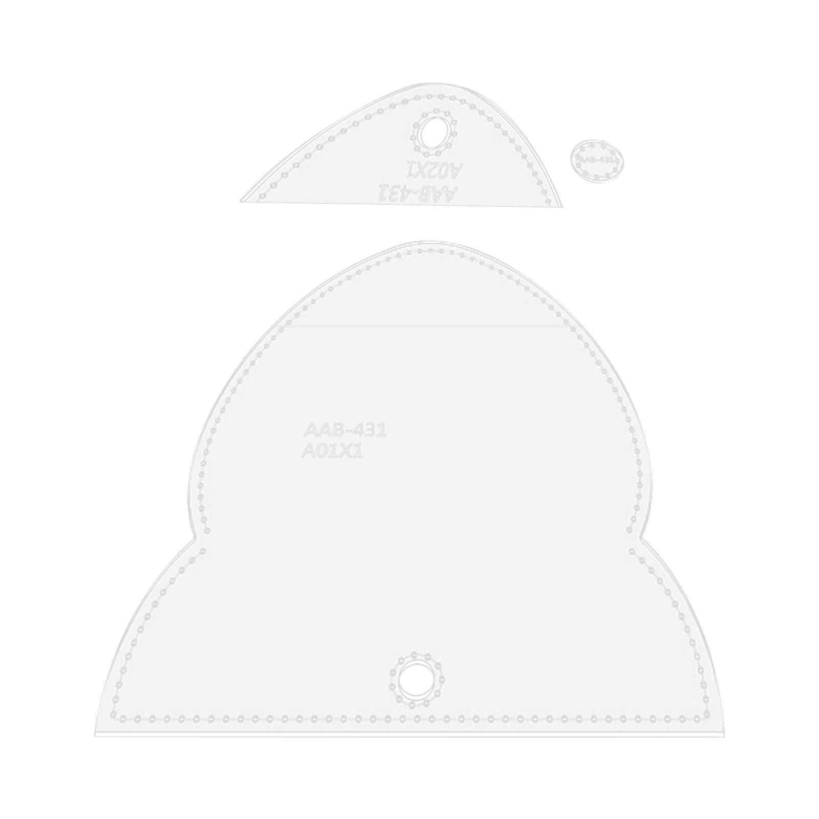3 Pieces Acrylic Patchwork Quilting Ruler Stencil Mouse Storage Bag Template