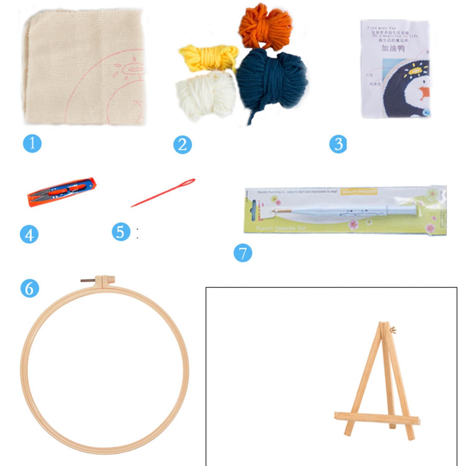 DIY Plant Embroidery Kit Beginner Sewing Needlepoint Hoop Cross Craft Stitch A