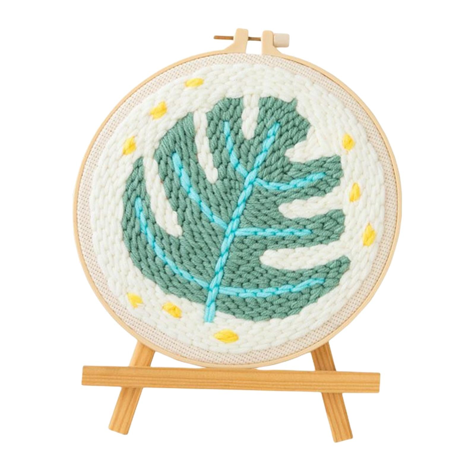 DIY Plant Embroidery Kit Beginner Sewing Needlepoint Hoop Cross Craft Stitch B