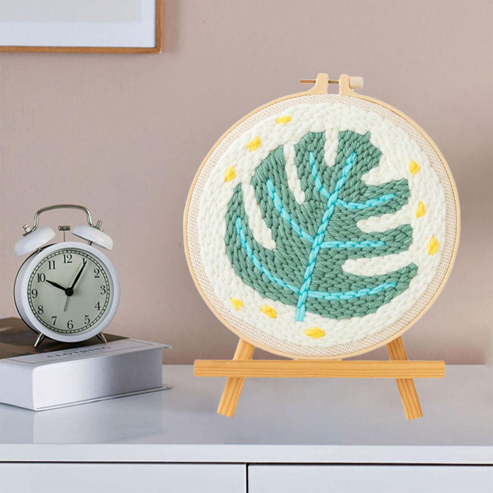 DIY Plant Embroidery Kit Beginner Sewing Needlepoint Hoop Cross Craft Stitch B