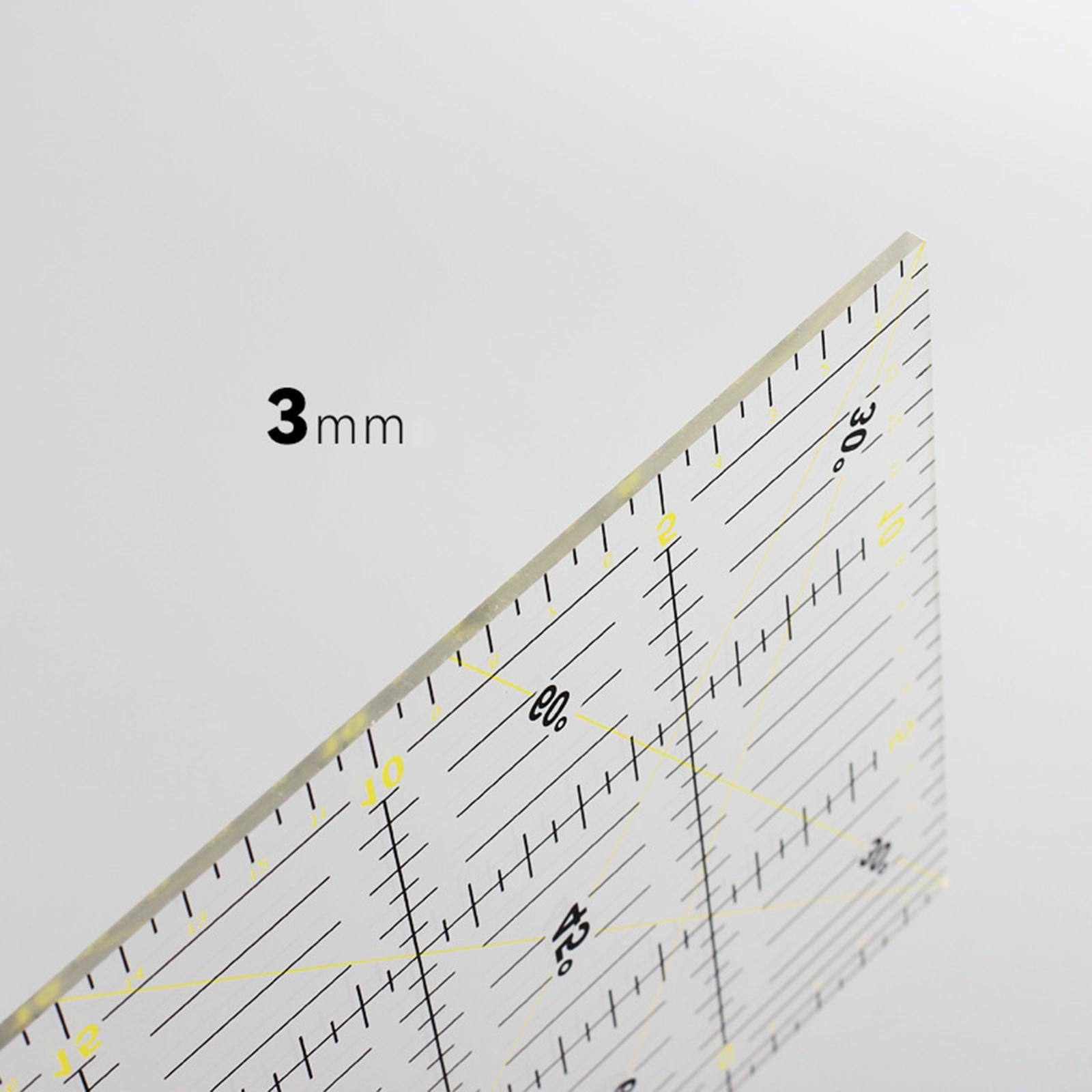 Large Quilting Patchwork Template Acrylic Ruler Non-Slip Measuring Tool