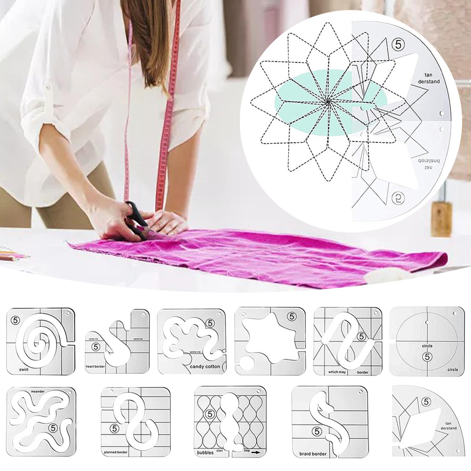 Free Motion Quilting Templates Set DIY Domestic for Embroidery Hobbyists