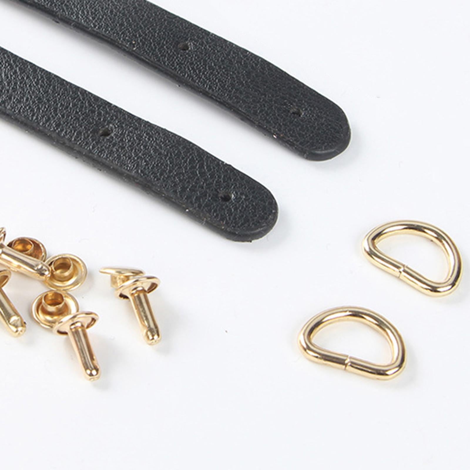 Faux Leather Sew On Faux Leather Strap with D Ring Buckle Strap Black