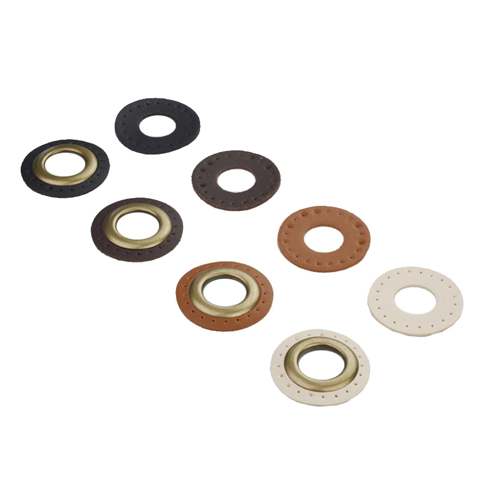 PU Leather Grommets Eyelets Set Patches Crafts Applique for Purse Bags Shoes Black