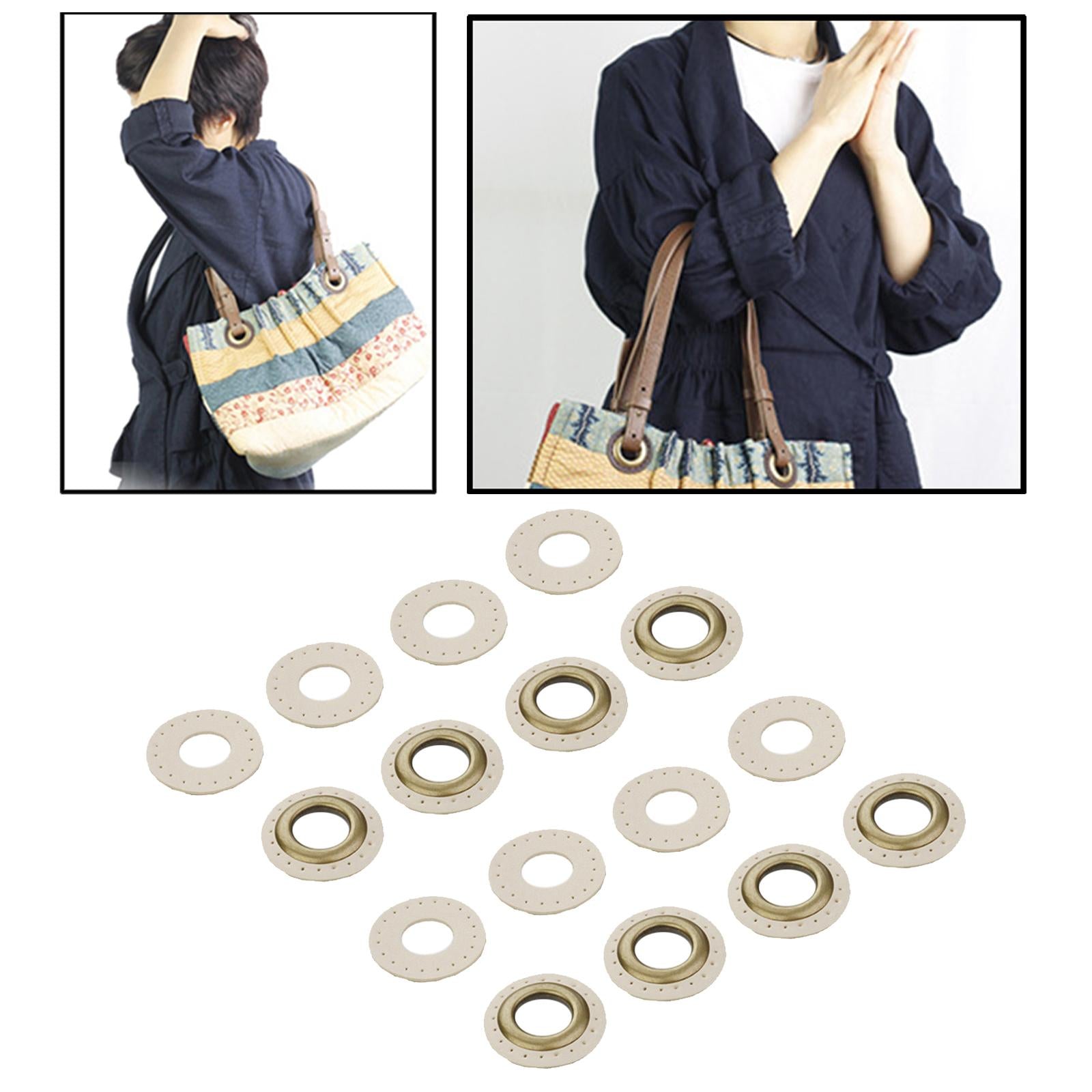 PU Leather Grommets Eyelets Set Patches Crafts Applique for Purse Bags Shoes Beige