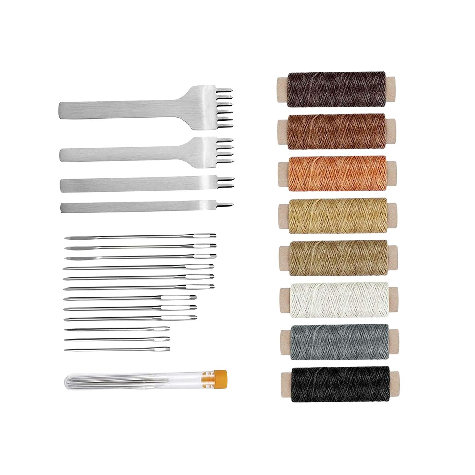 24Pcs Leather Craft Kit Hand Stitching Accessories Leathercraft Work Saddle