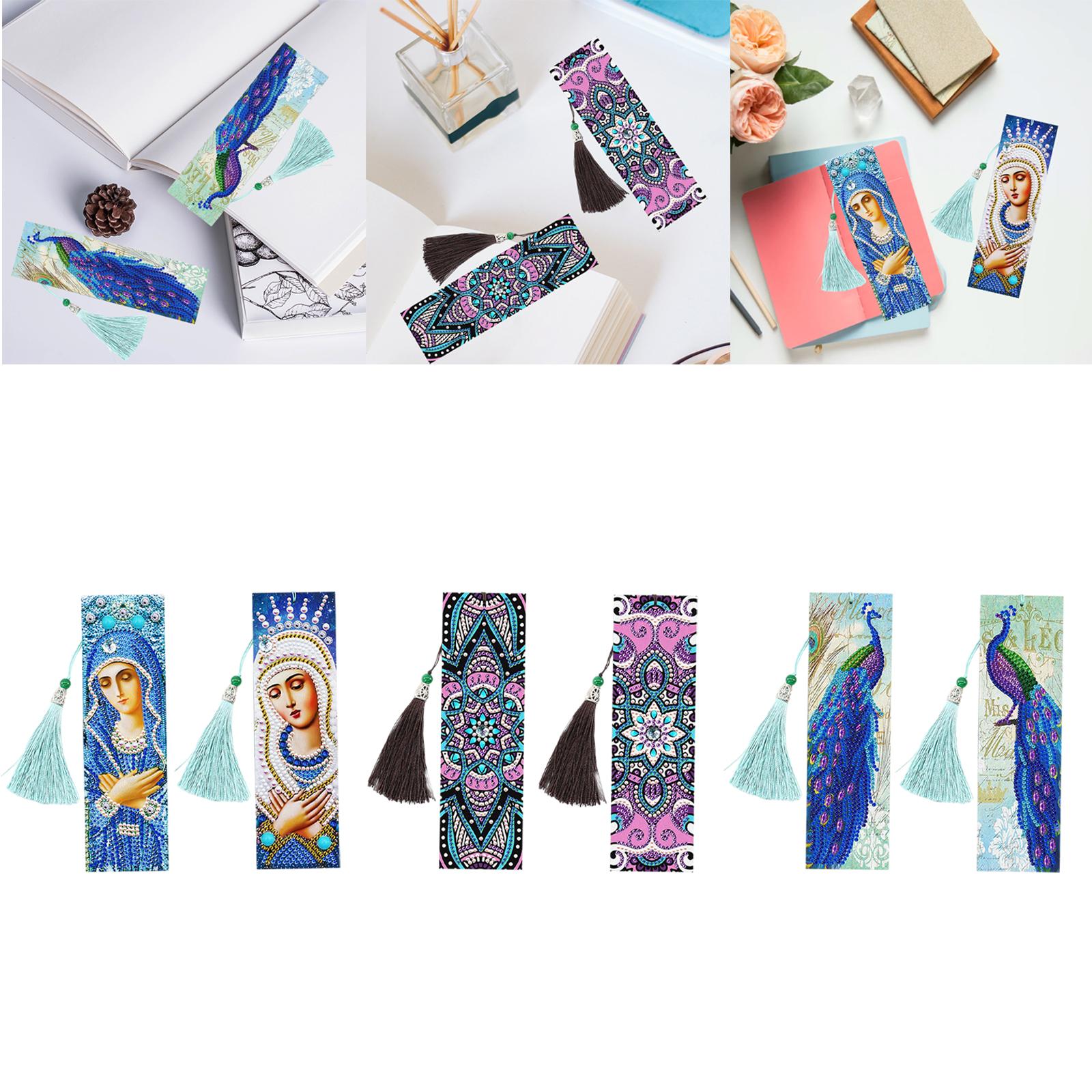 5D Diamond Painting Bookmark Kit Tassel Bookmark Art Crafts for Kids Adults Women