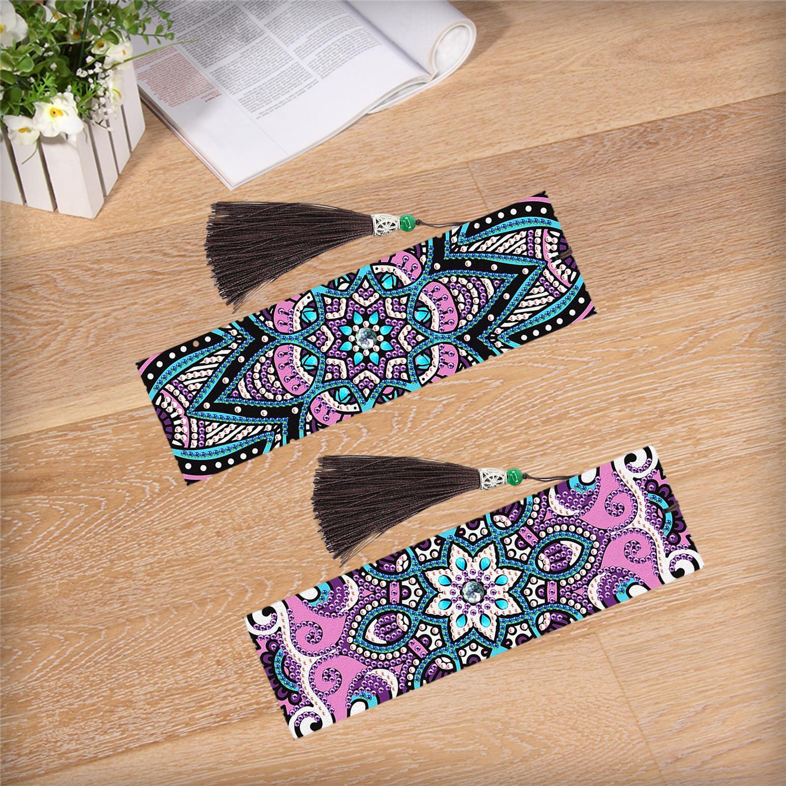 5D Diamond Painting Bookmark Kit Tassel Bookmark Art Crafts for Kids Adults Flower