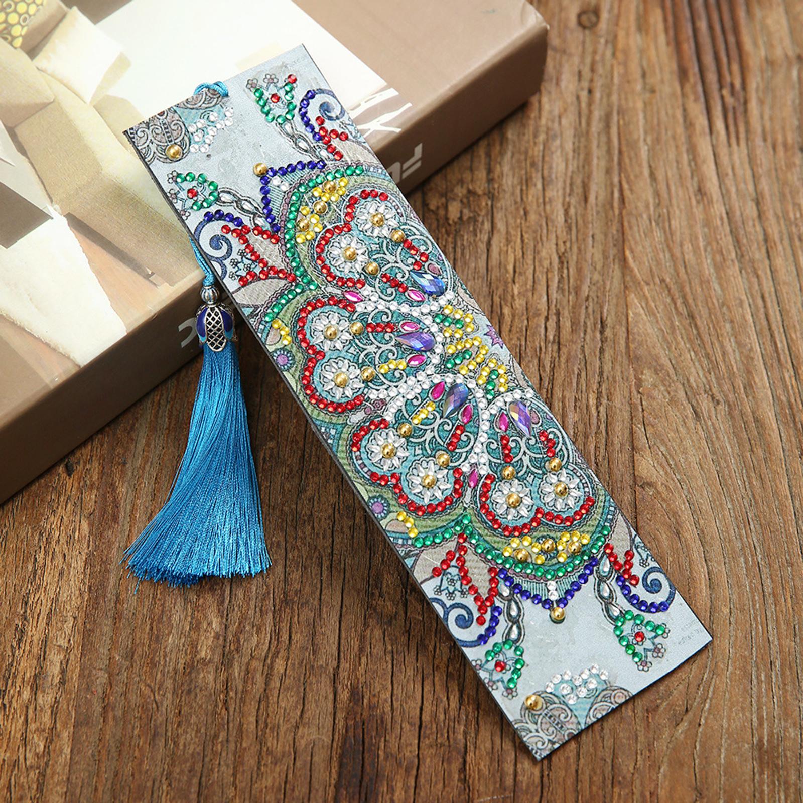 Beaded Painting Bookmarks Art Craft Supplies Drill Gift with Tassels 1