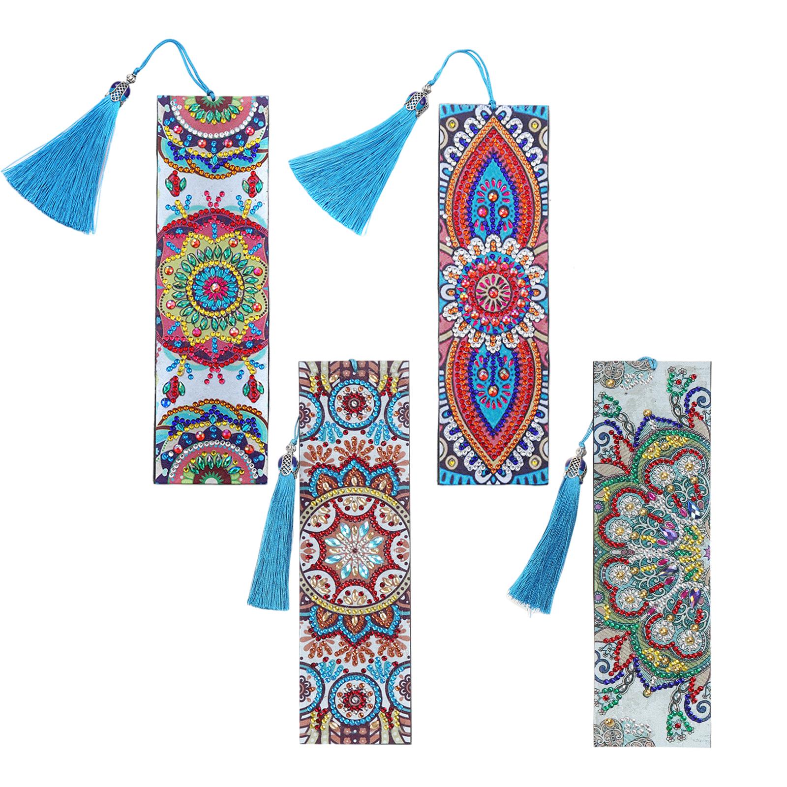 Beaded Painting Bookmarks Art Craft Supplies Drill Gift with Tassels 1