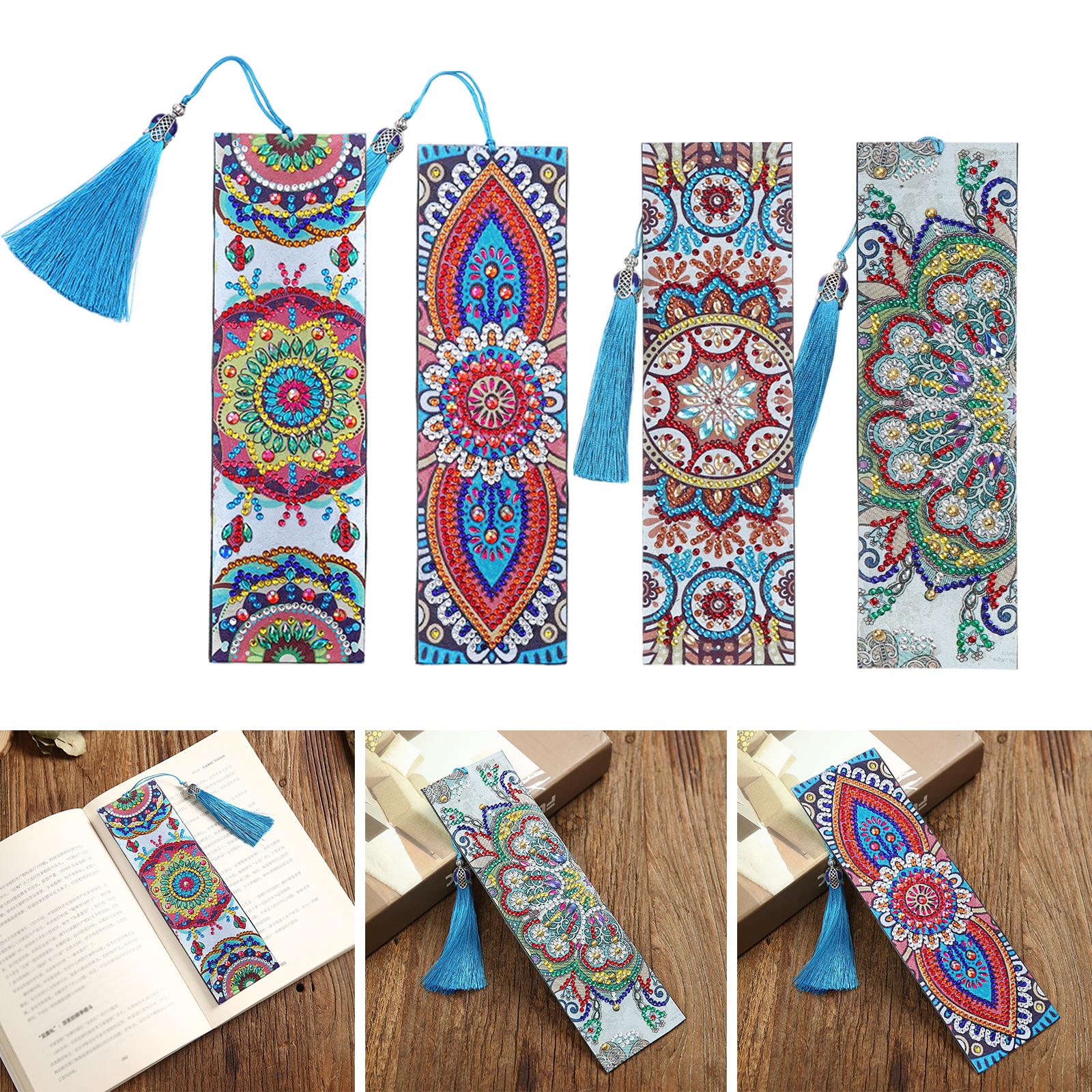 Beaded Painting Bookmarks Art Craft Supplies Drill Gift with Tassels 1