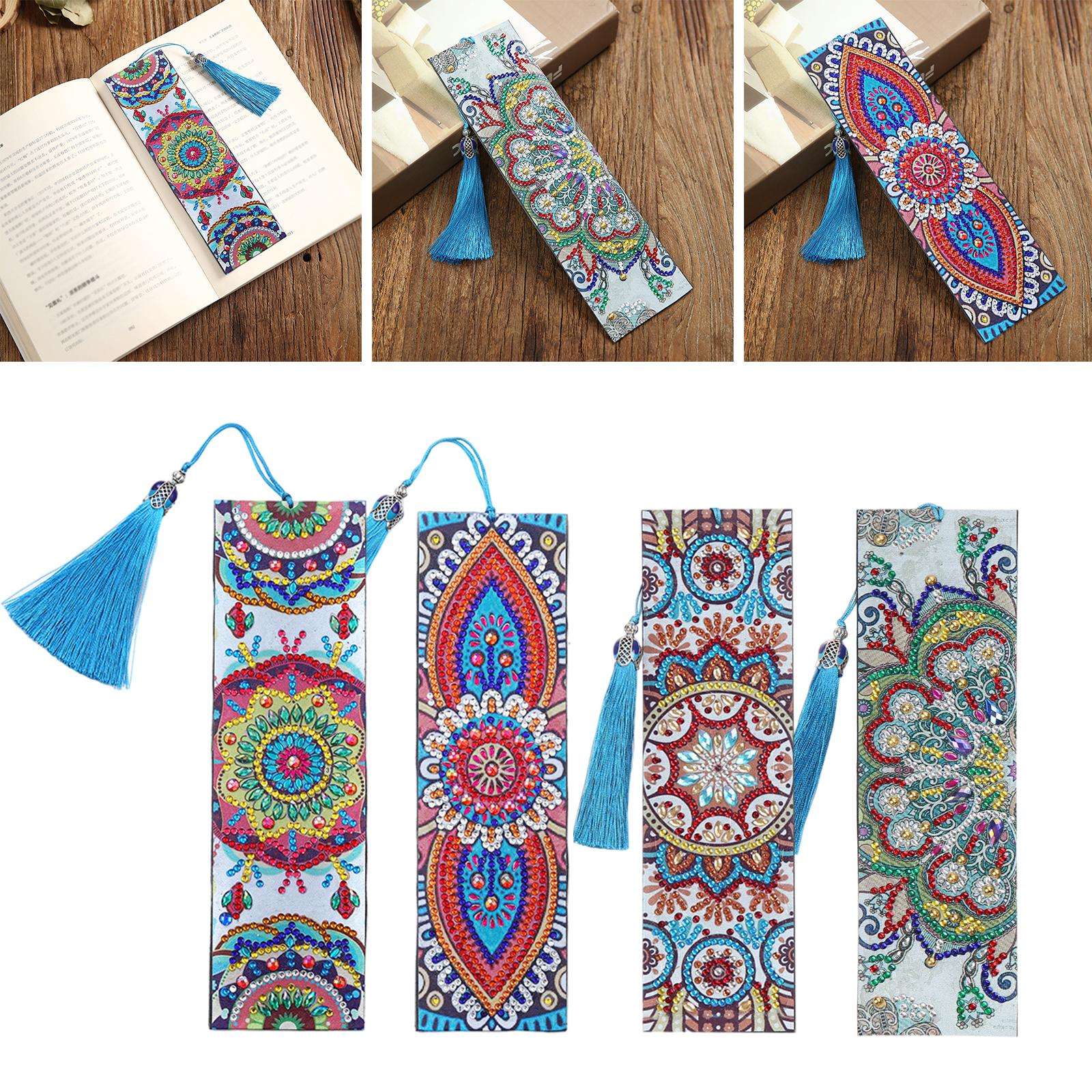 Beaded Painting Bookmarks Art Craft Supplies Drill Gift with Tassels 1