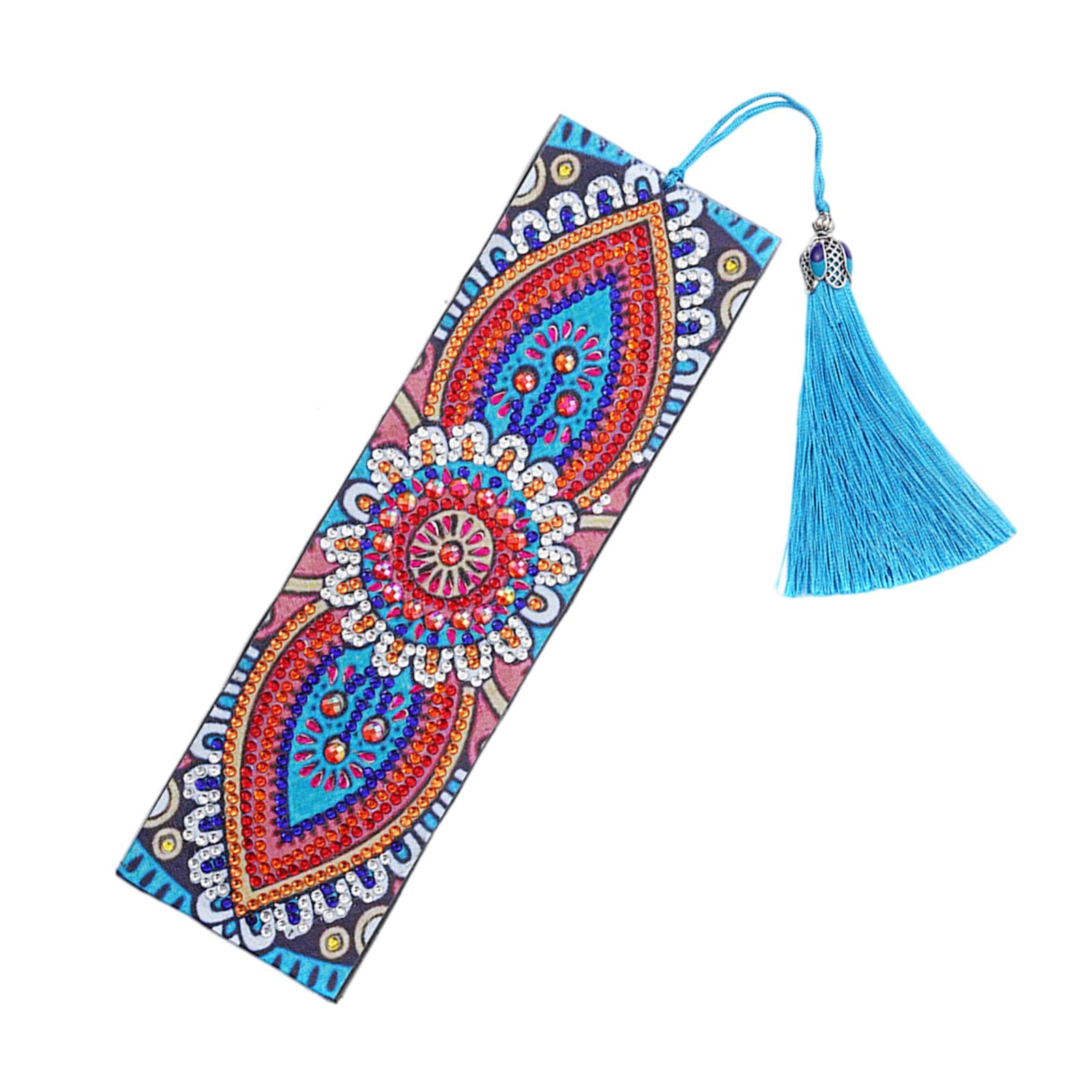 Beaded Painting Bookmarks Art Craft Supplies Drill Gift with Tassels 6
