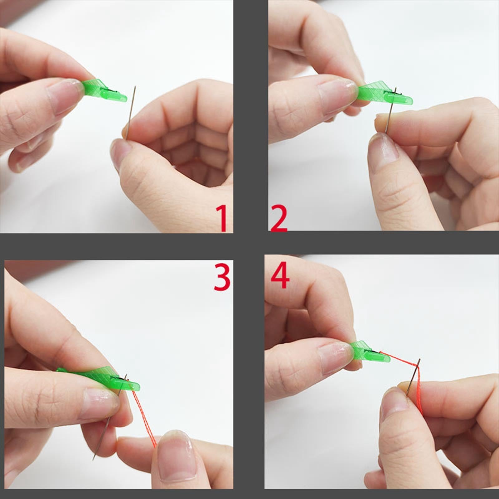 Needle Threaders DIY Coloured Wire Loop Threading Guide Yellow Red Red