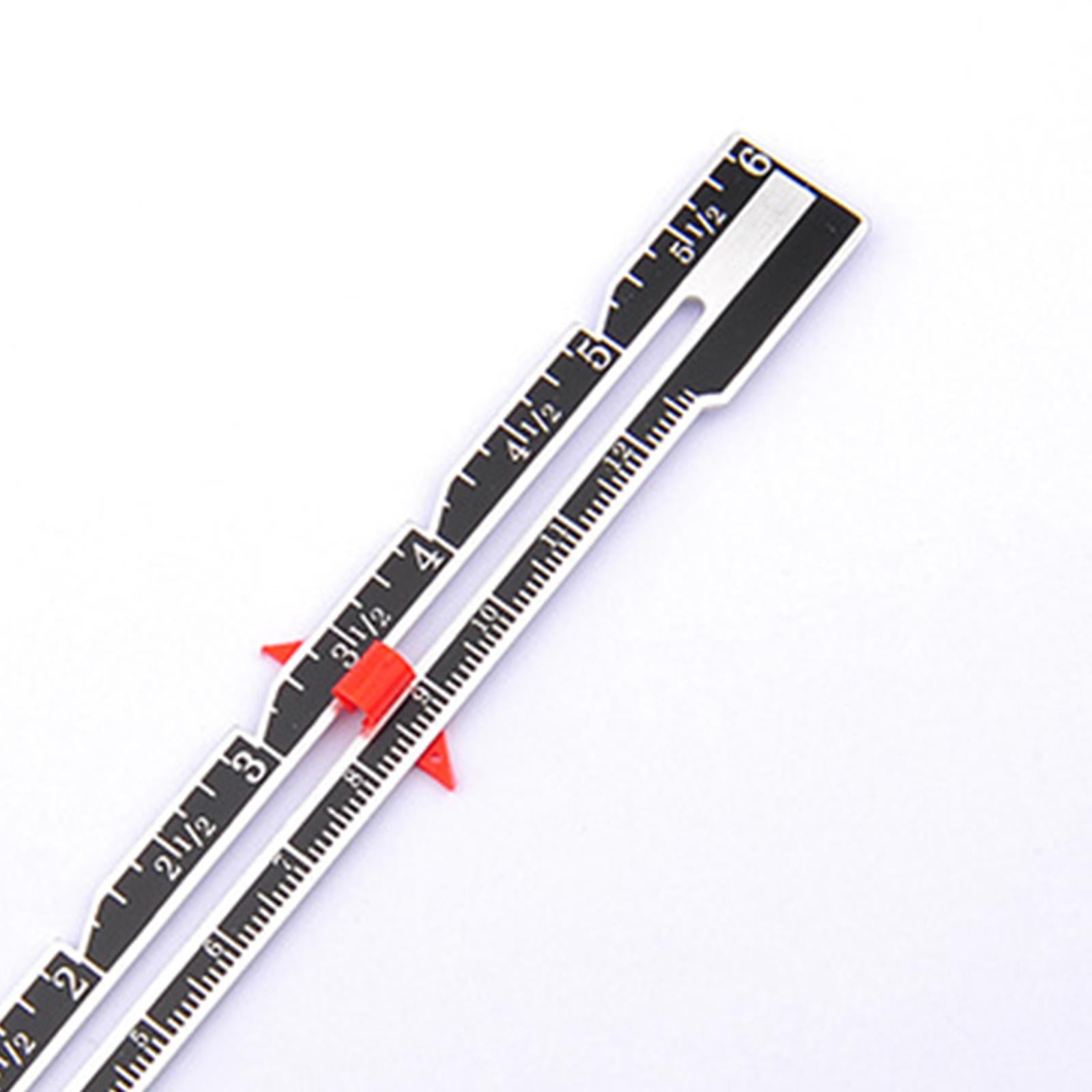 Measure Ruler Gauge Tool Hem Collar Sewing Knitting Adjustable Marker red
