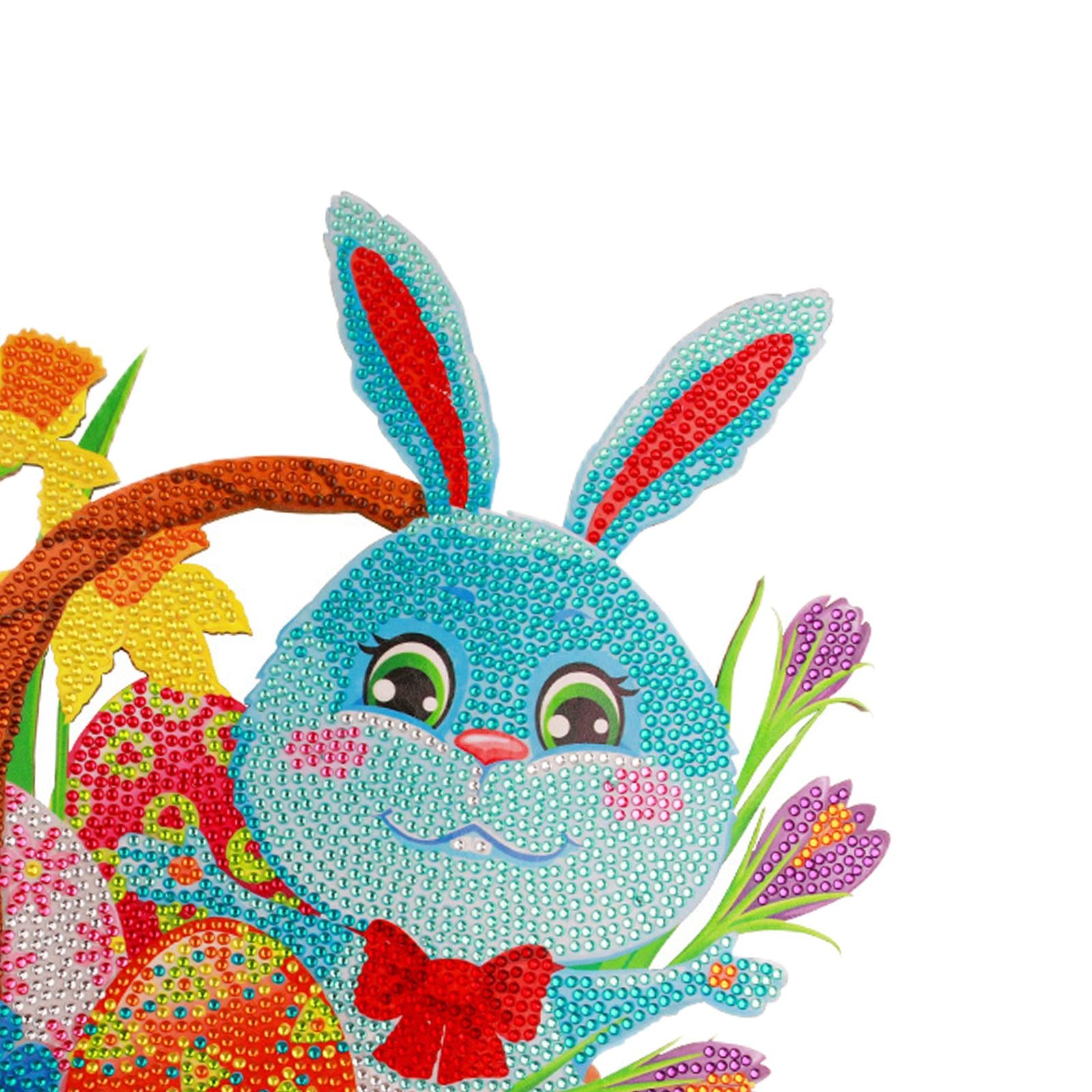 Easter Bunny Diamond Painting Ornament Full Drill Crystal Wall Decor 31x31cm