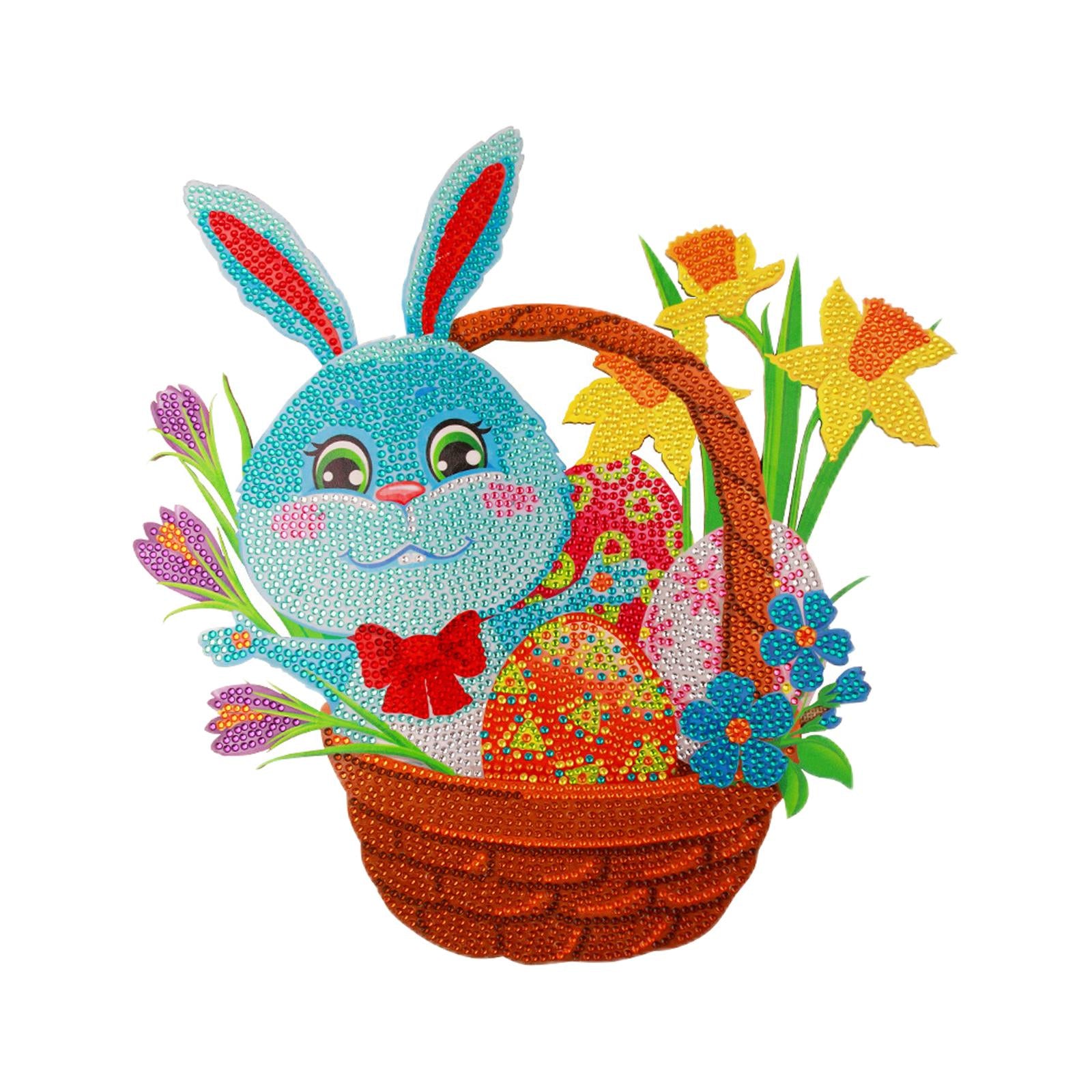 Easter Bunny Diamond Painting Ornament Full Drill Crystal Wall Decor 31x31cm