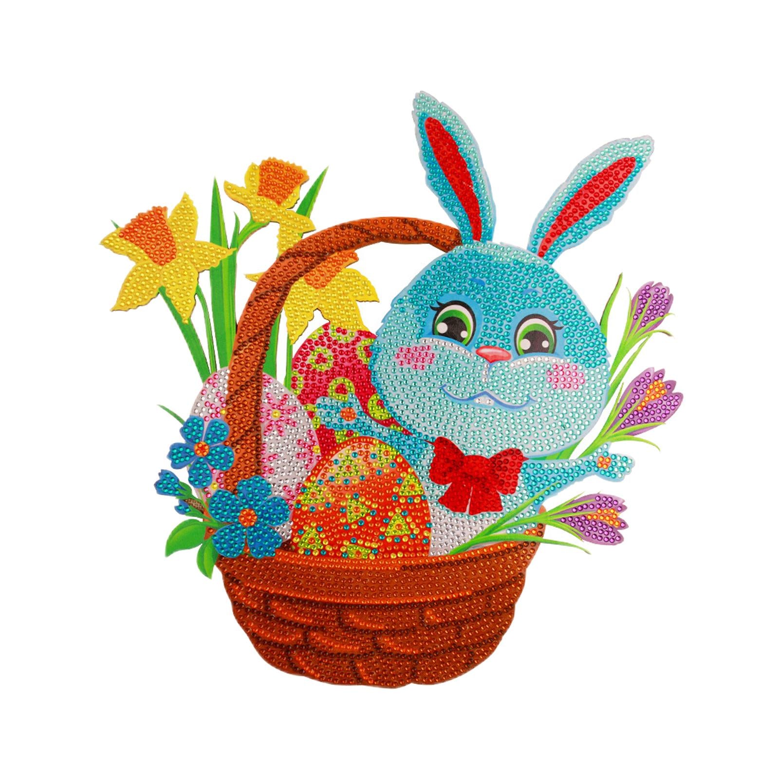 Easter Bunny Diamond Painting Ornament Full Drill Crystal Wall Decor 31x31cm