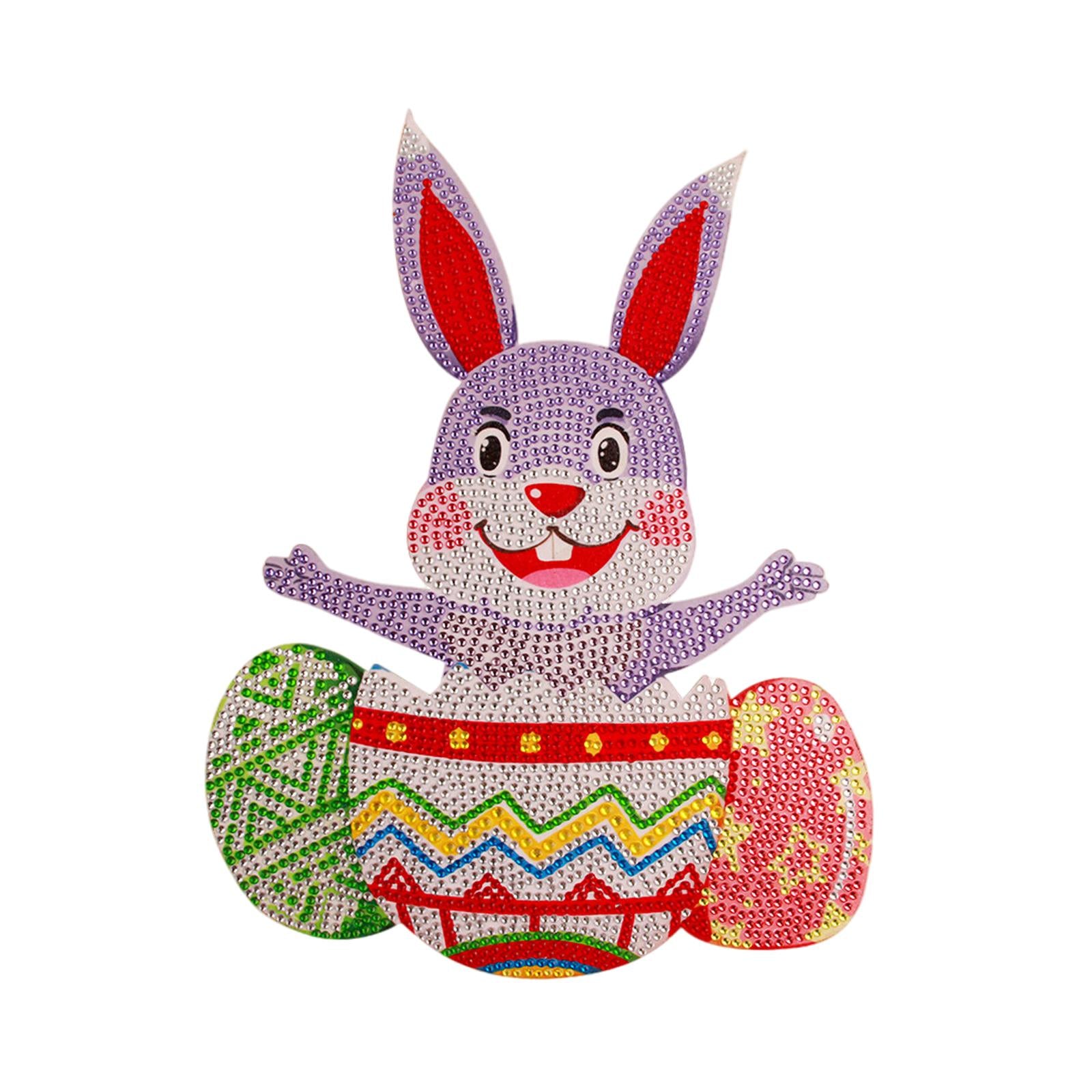 Easter Bunny Diamond Painting Ornament Full Drill Crystal Wall Decor 21x28cm