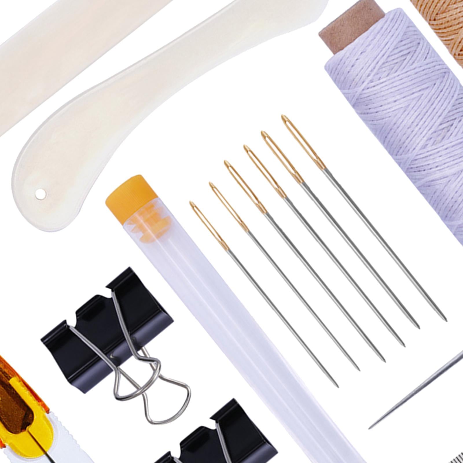 16 Pieces Leather Craft Sewing Tools Kit Waxed Thread Awl for Repair Craft