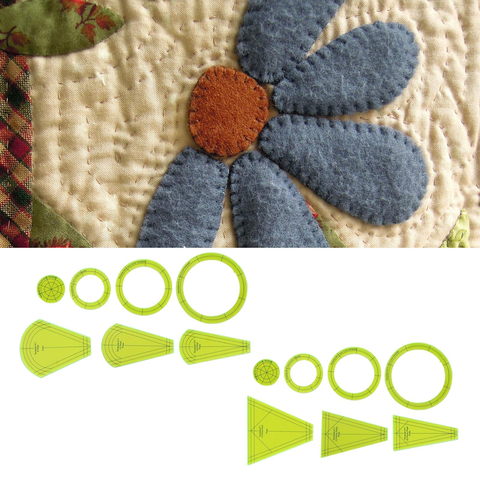 7Pcs Quilting Template Patchwork Ruler Acrylic Sewing Cutting Fanshape