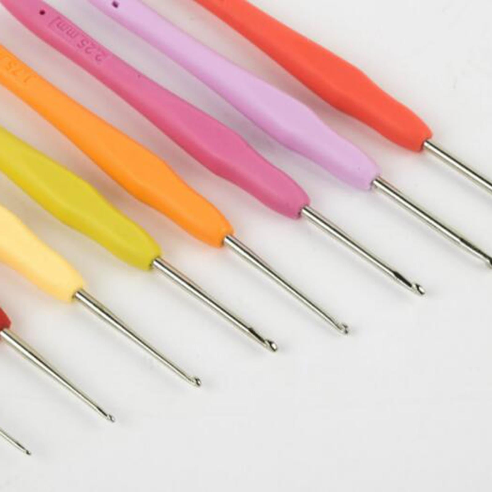 10x Crochet Hooks Kit Ergonomic Handle for Women Beginners Household