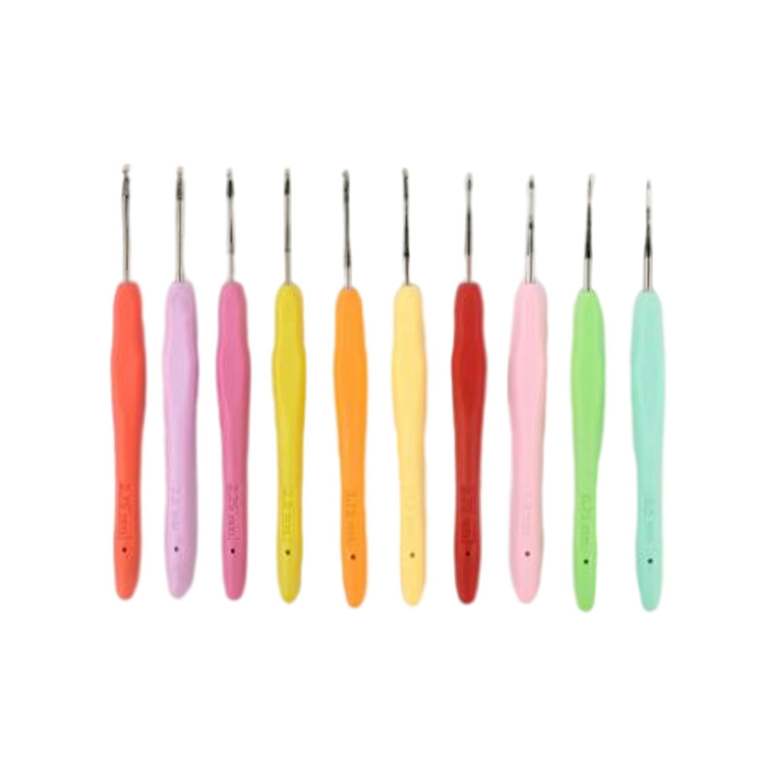 10x Crochet Hooks Kit Ergonomic Handle for Women Beginners Household