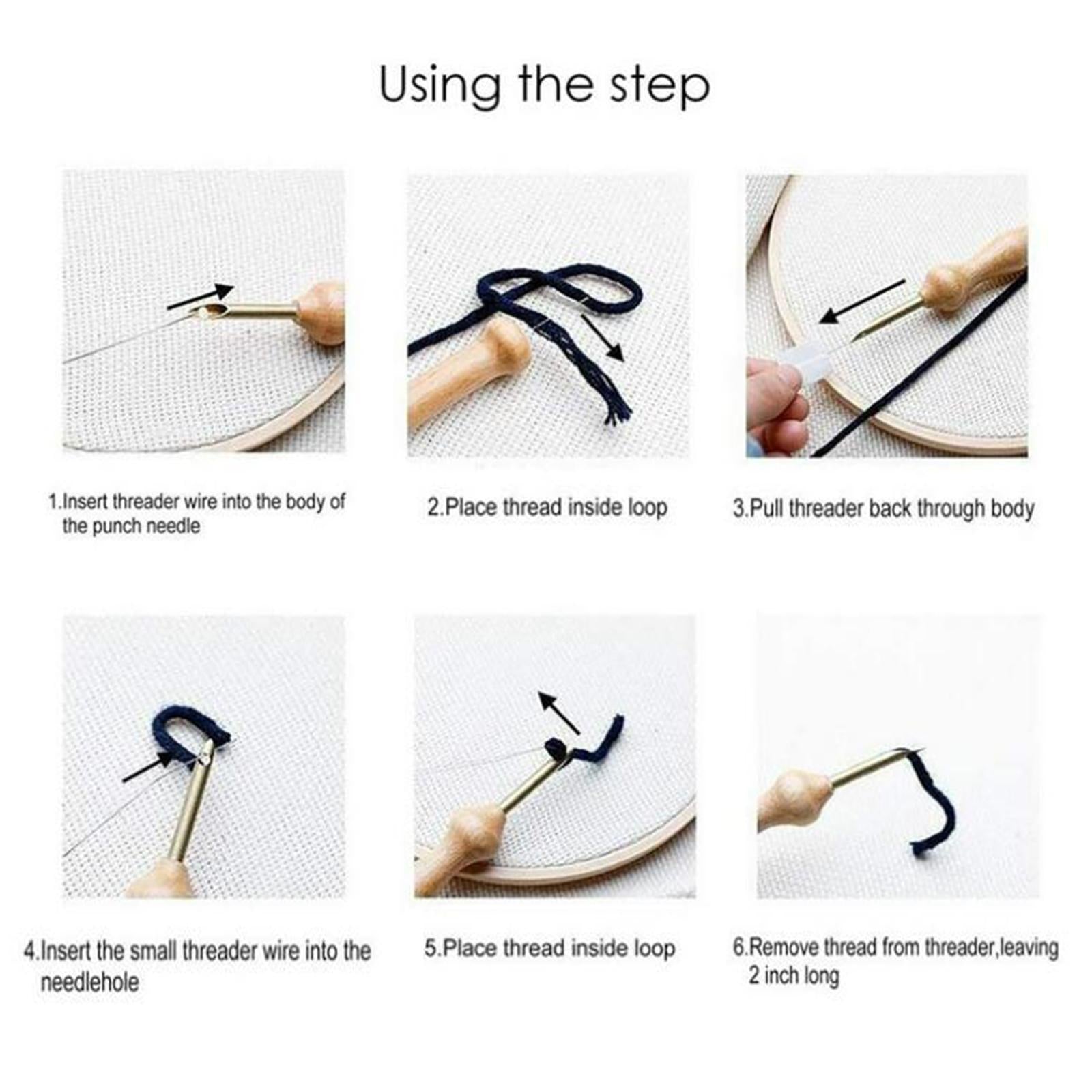 Embroidery Kit Stitching Punch Sewing Pins Needles for Beginners 16.7x10x3cm