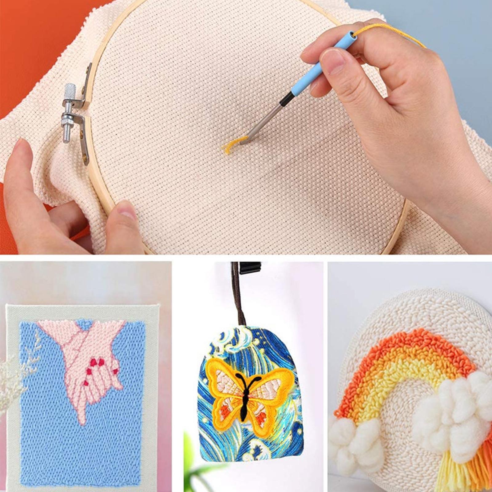 Embroidery Kit Stitching Punch Sewing Pins Needles for Beginners 5.5x4x2cm