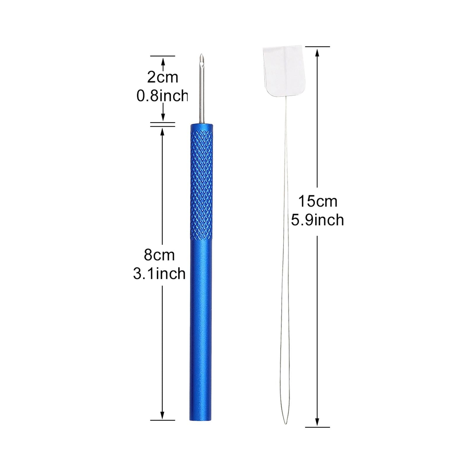Punch Needle Kits Embroidery Pen Needle Threader Set Cross Stitching Blue