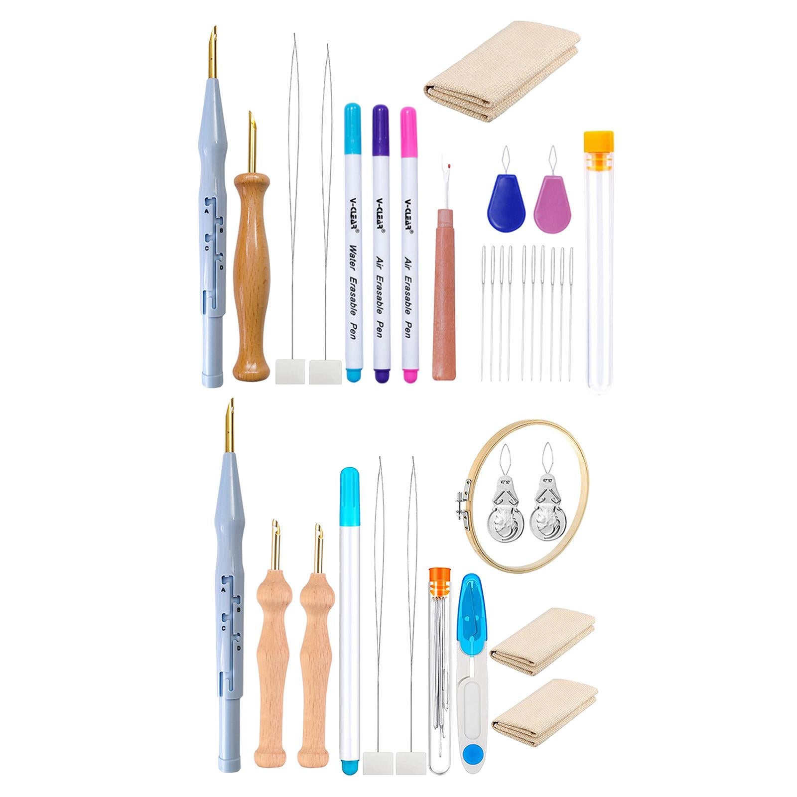 Embroidery Pen Punch Needle Kits Making Crafts Tools  With scissors