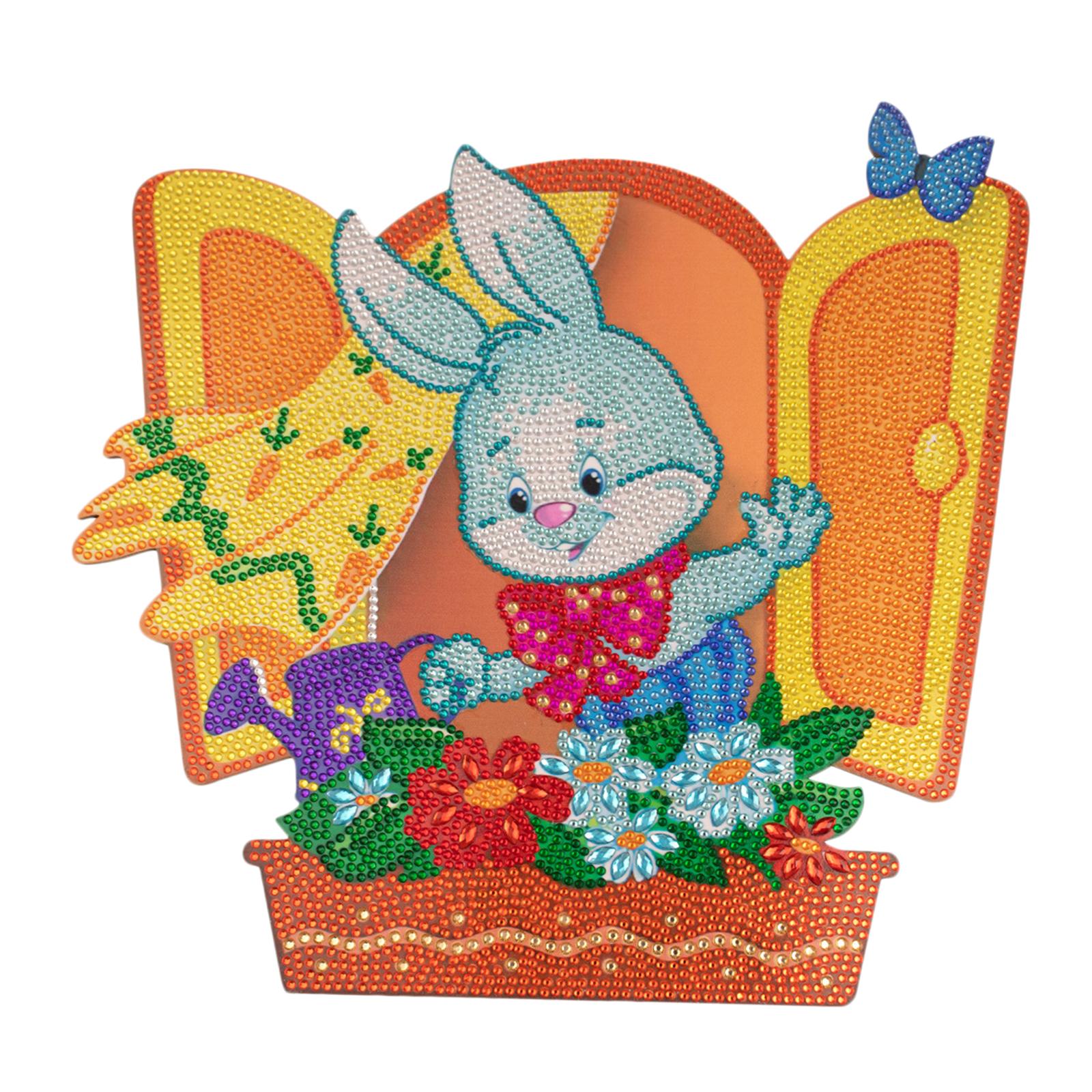 Easter Bunny Diamond Painting Kits Round Acrylic Decoration Ornaments D