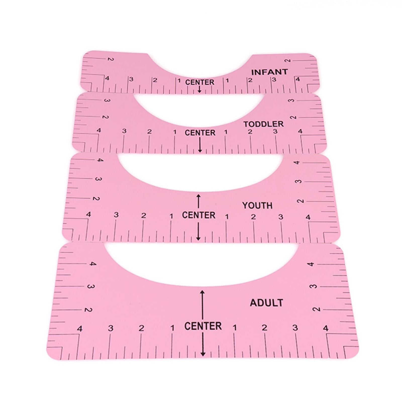 4pcs T-shirt Ruler Guide with Cutter DIY Craft Shirt Quilting SewingTool